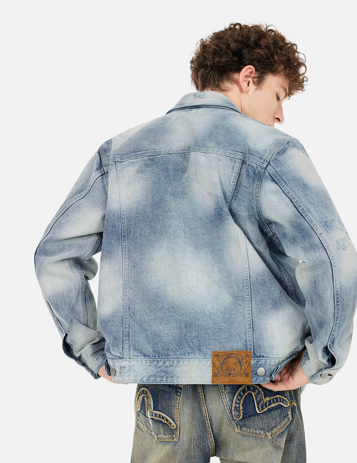 Seagull Appliqué Embroidery Relax Fit Denim Jacket
