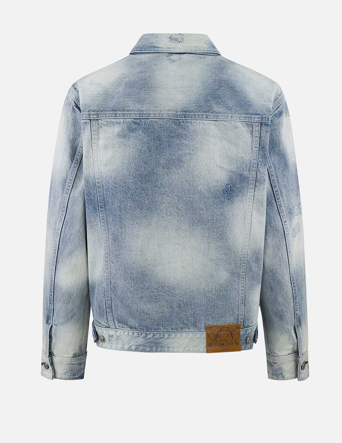 Seagull Appliqué Embroidery Relax Fit Denim Jacket