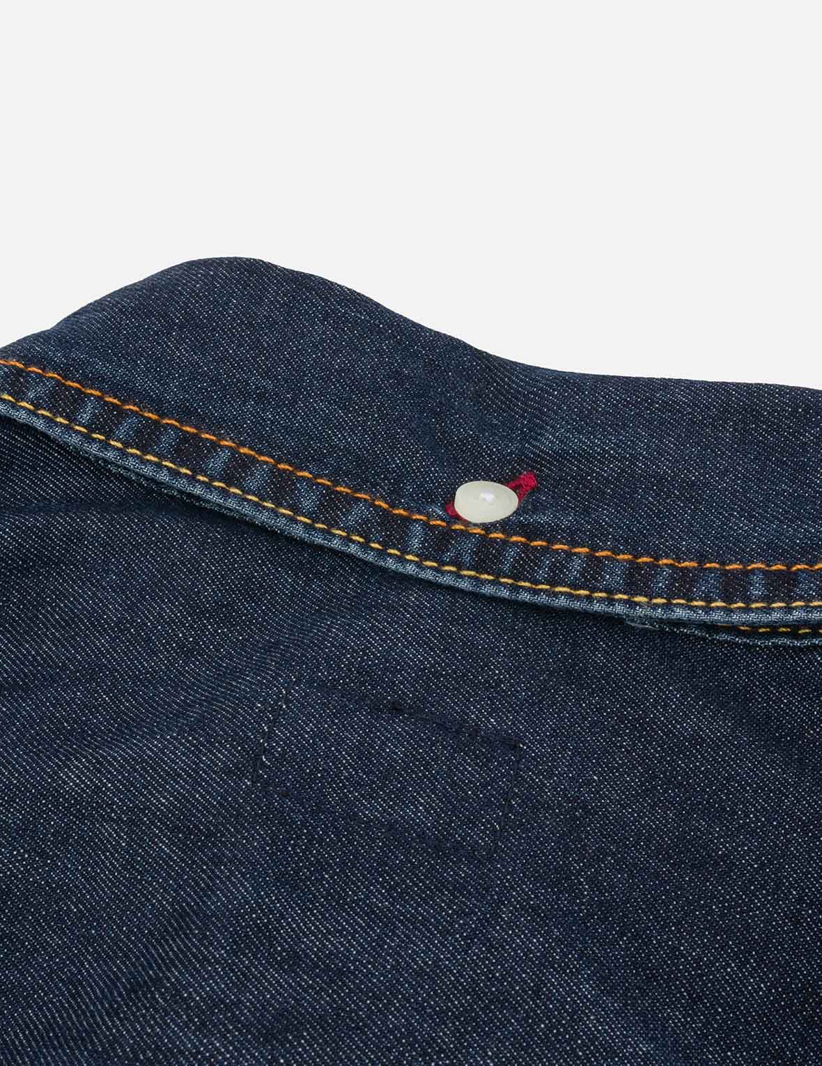 Multi-Pocket with Brocade Patch Relax Fit Denim Shirt