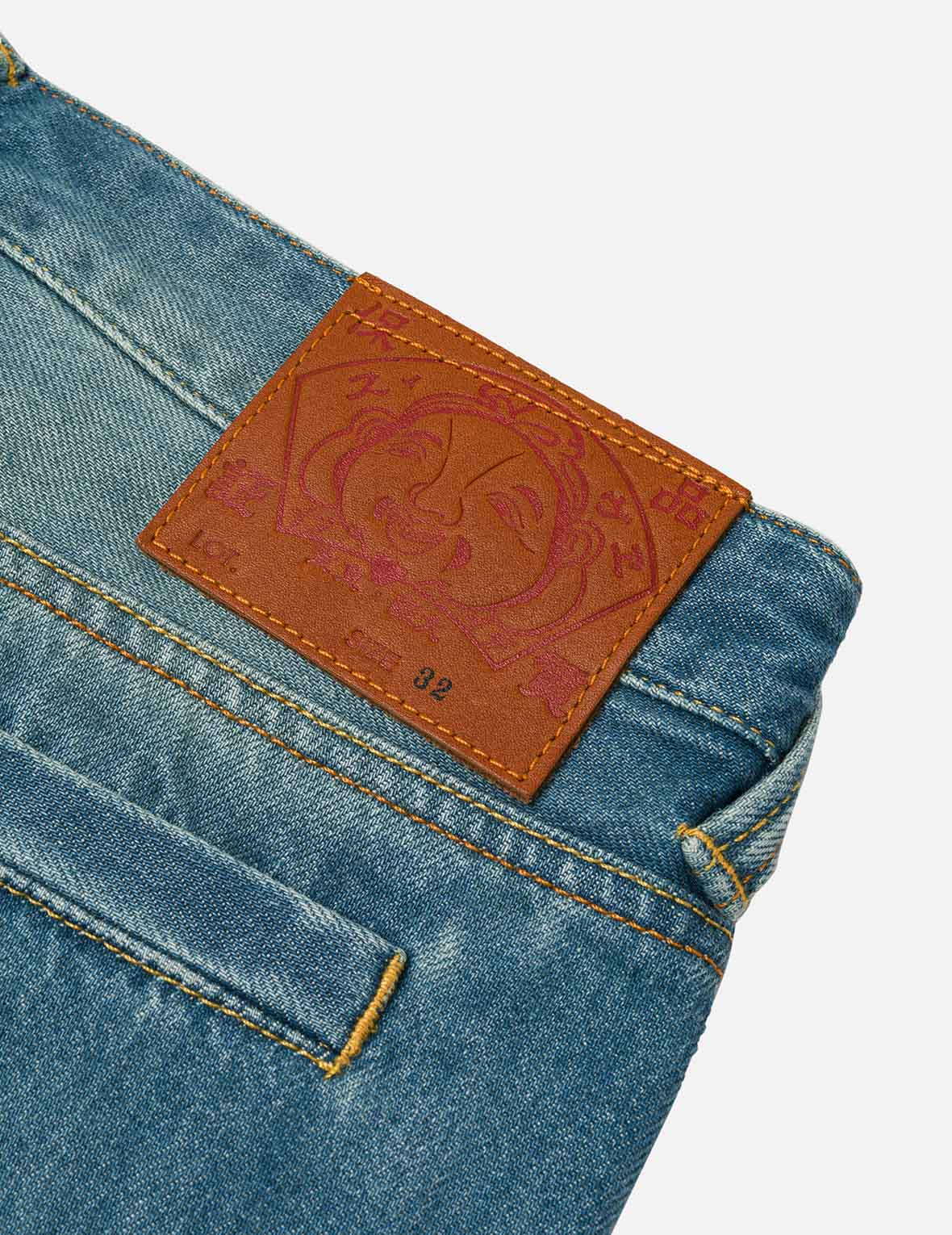 Floral Daicock Embroidery Regular Fit Denim Shorts