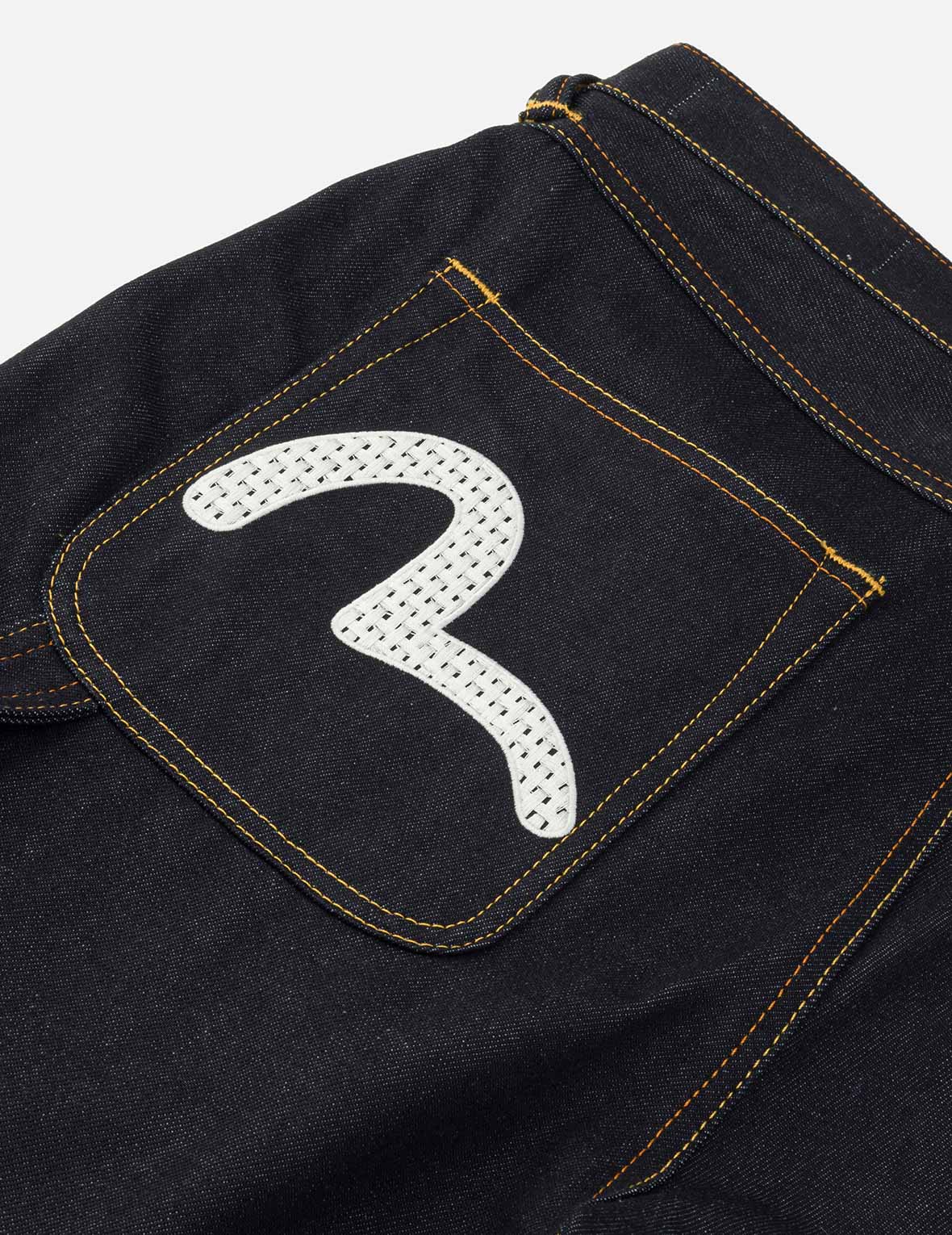 Seagull Embroidery and Slogan Print Regular Fit Denim Shorts