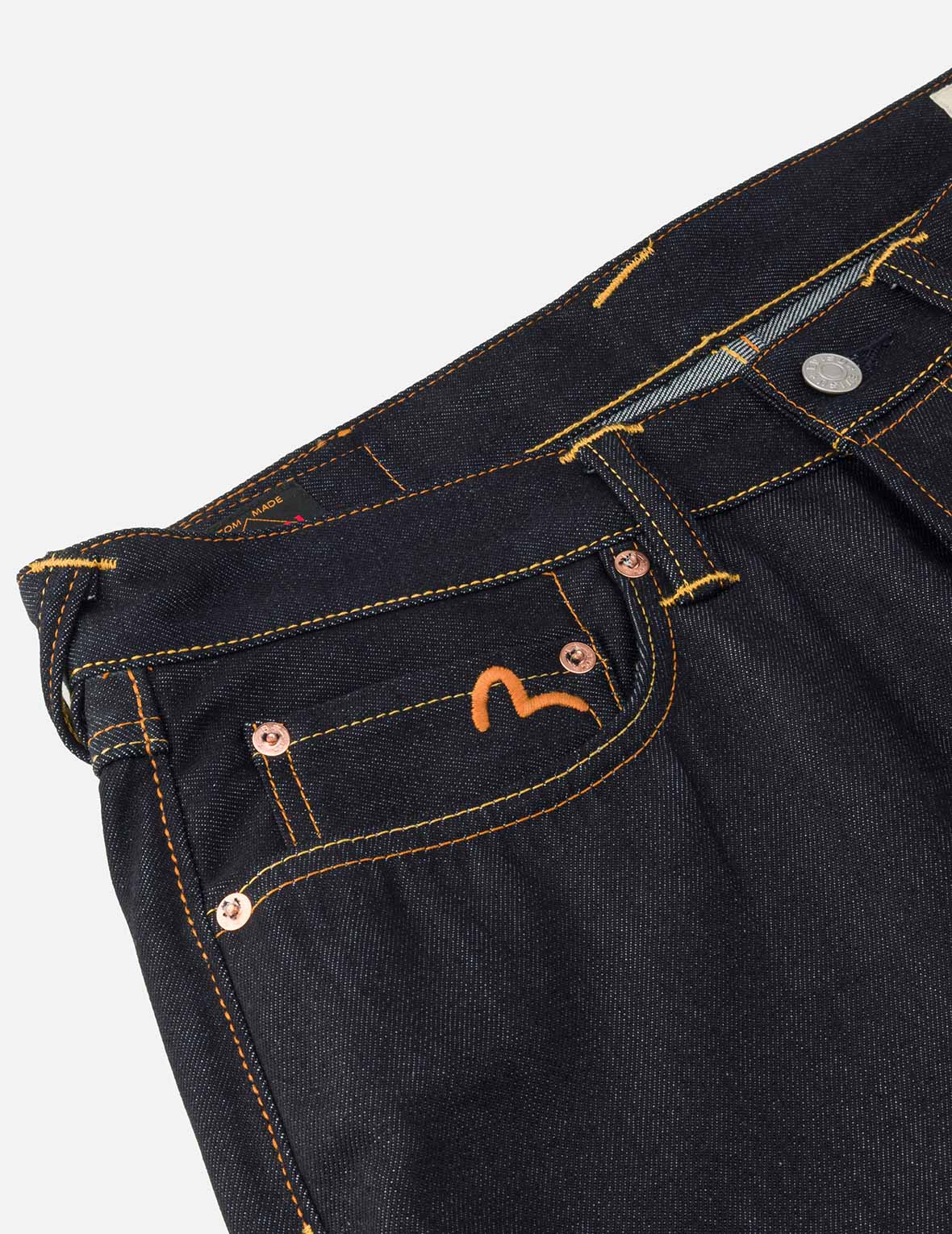 Seagull Embroidery and Slogan Print Regular Fit Denim Shorts