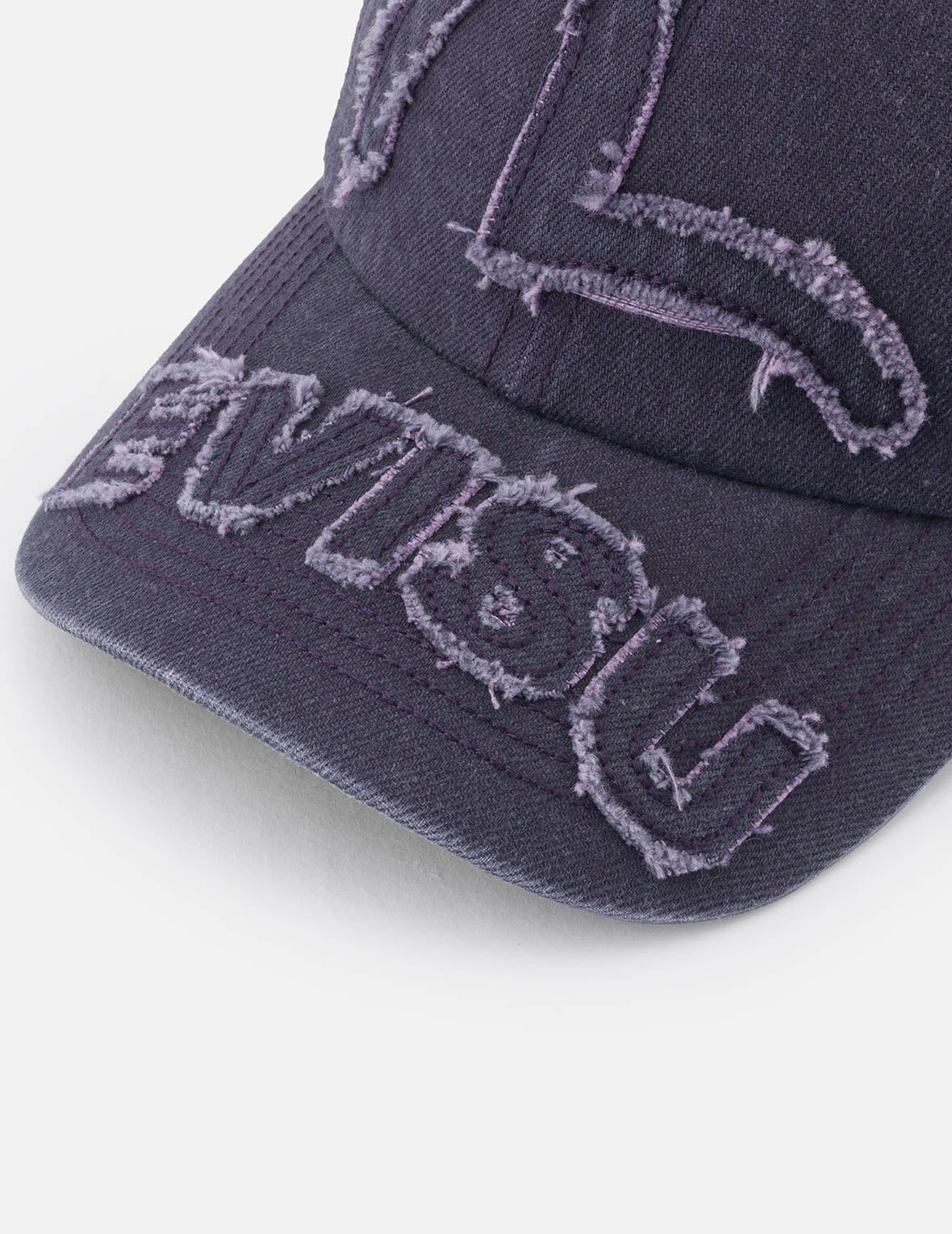 Distressed Seagull and Logo Embroidery Denim Cap