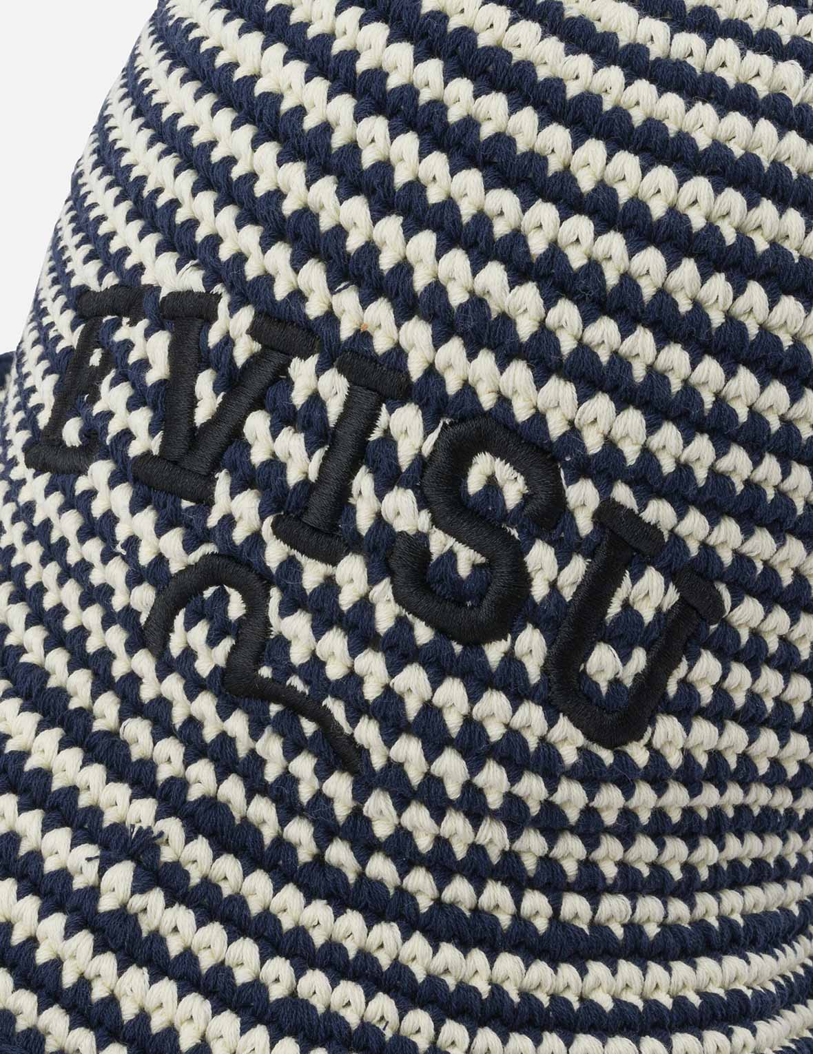 Logo Embroidery Striped Knitted Bucket Hat