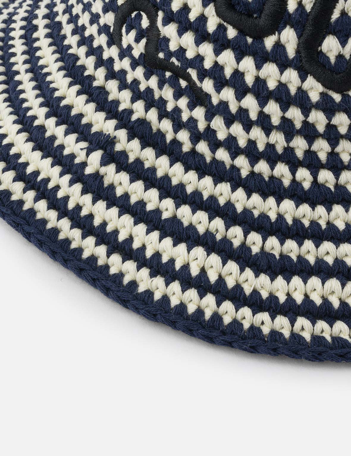 Logo Embroidery Striped Knitted Bucket Hat