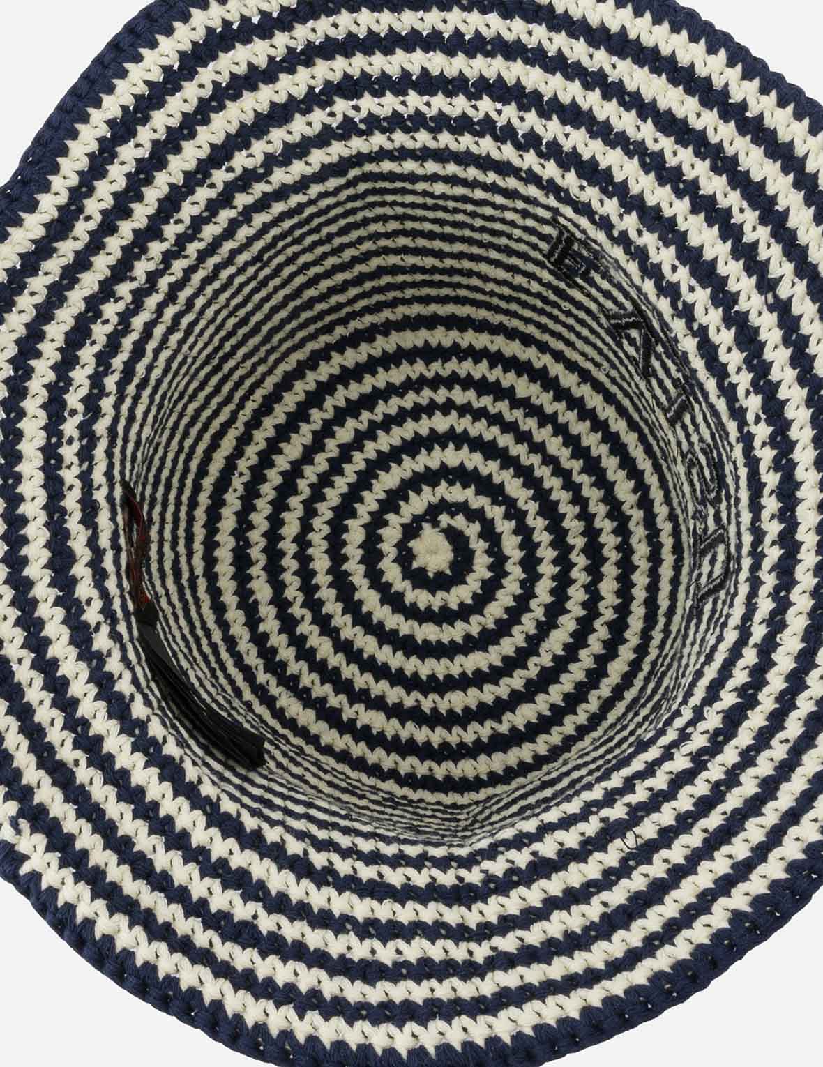 Logo Embroidery Striped Knitted Bucket Hat