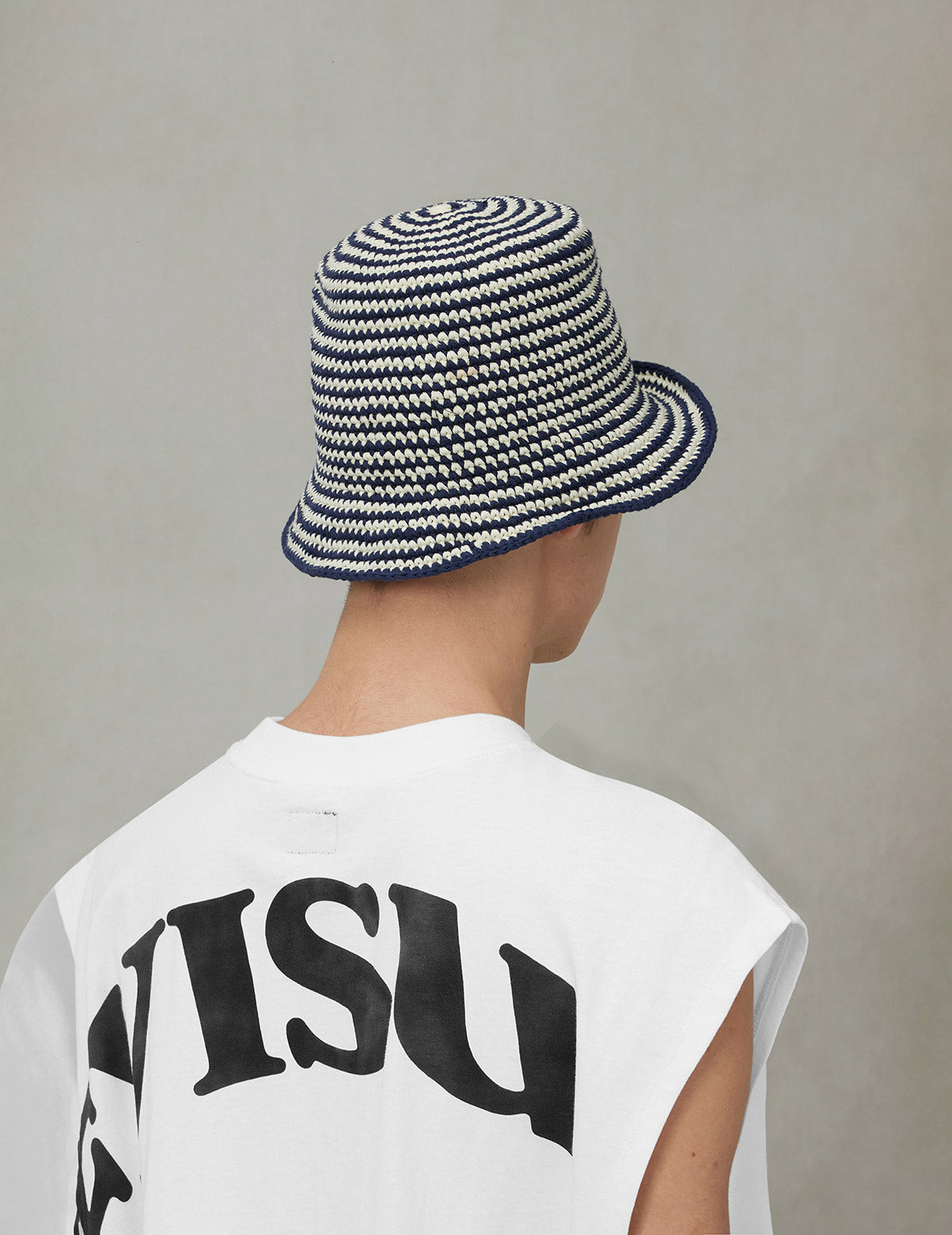 Logo Embroidery Striped Knitted Bucket Hat