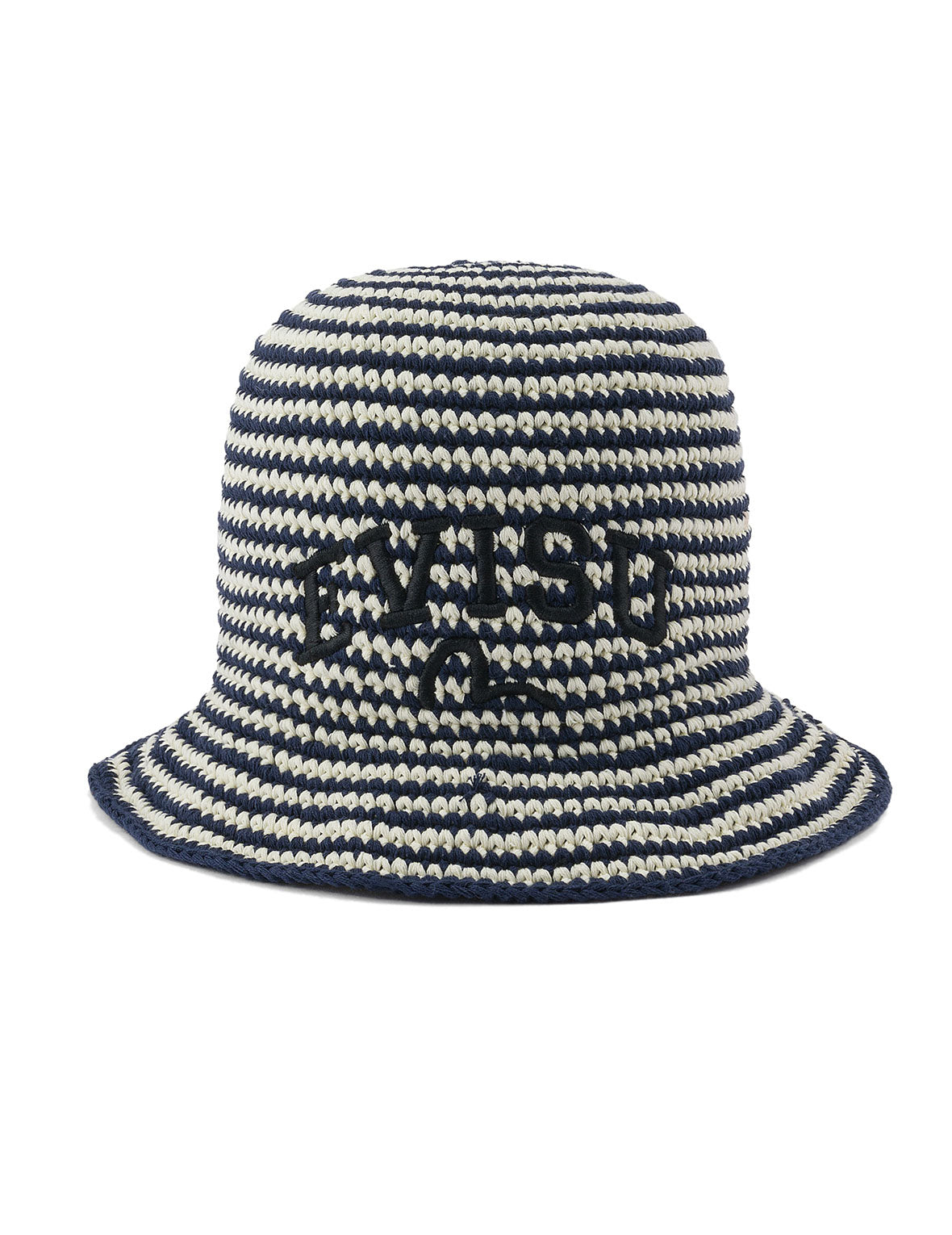 Logo Embroidery Striped Knitted Bucket Hat