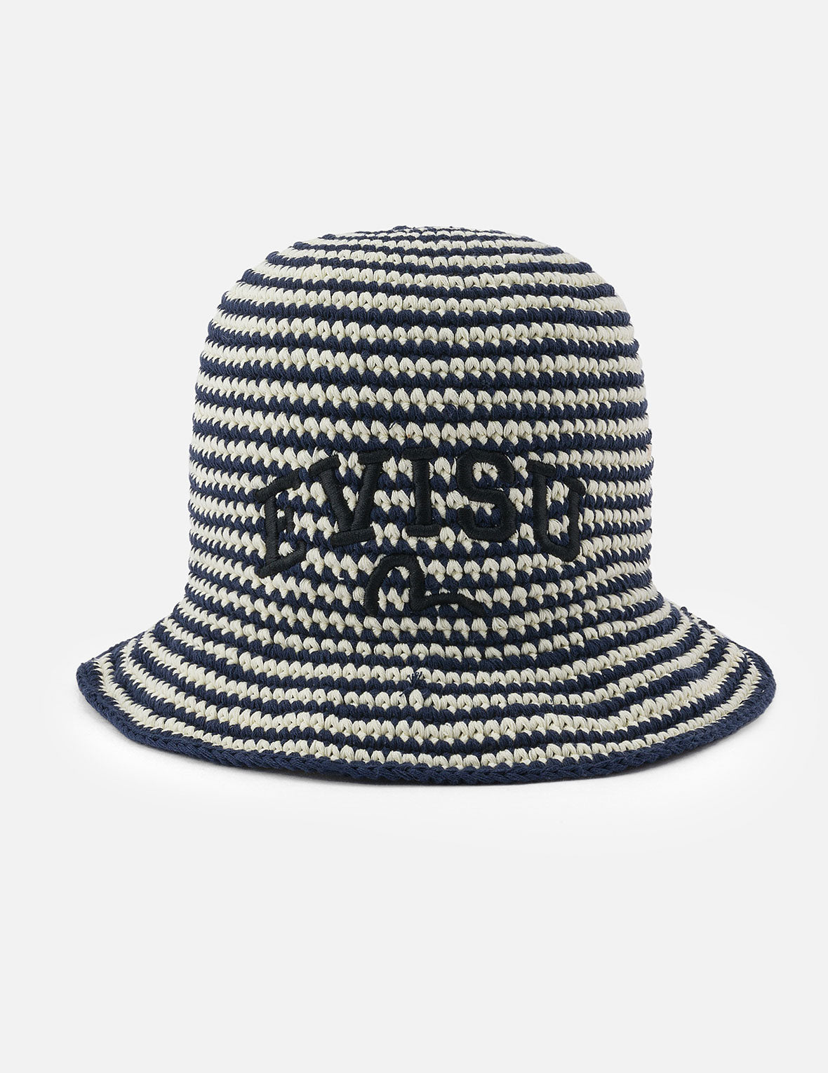 Logo Embroidery Striped Knitted Bucket Hat