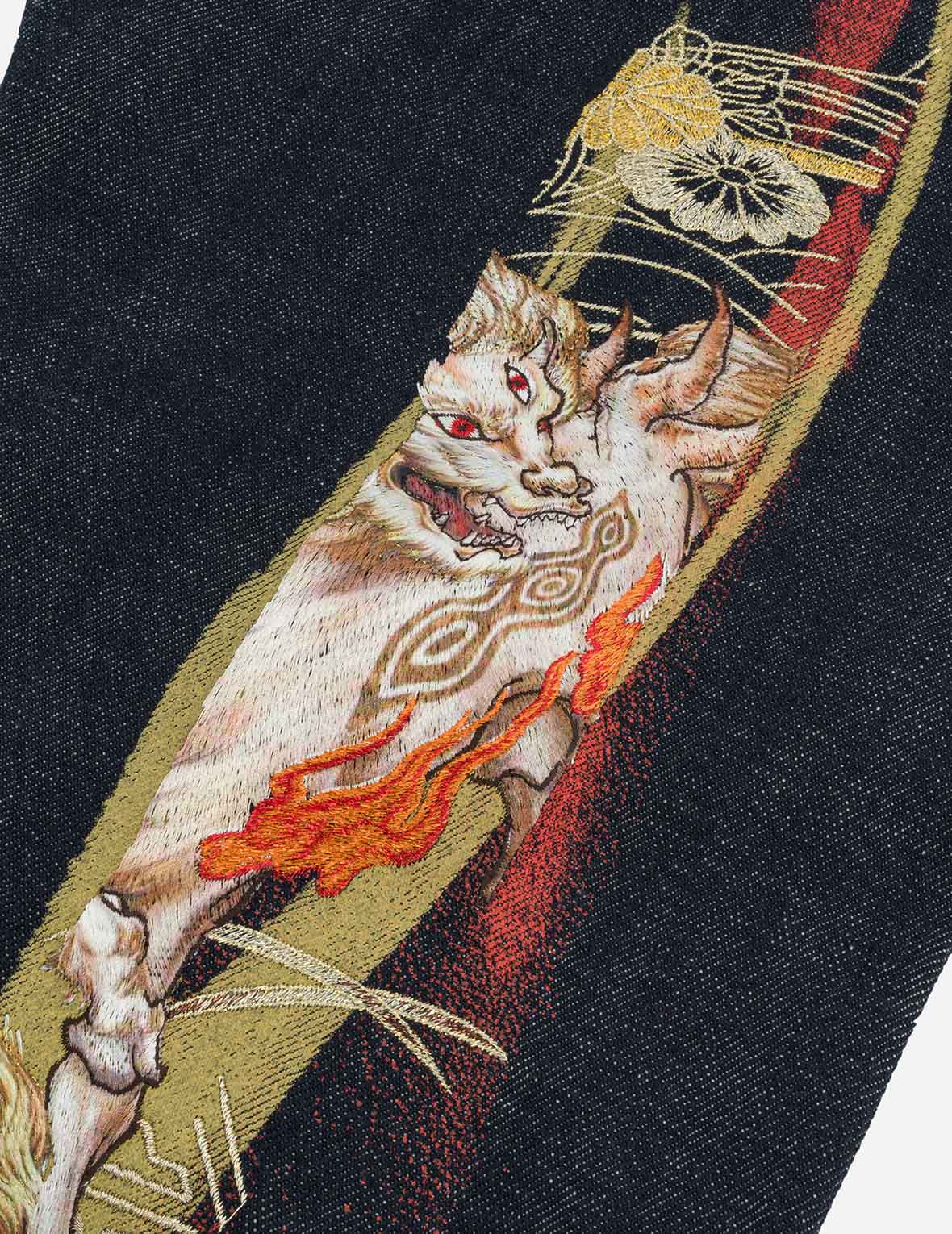 Hakutaku Daicock Embroidery Taper Fit Jeans #2017