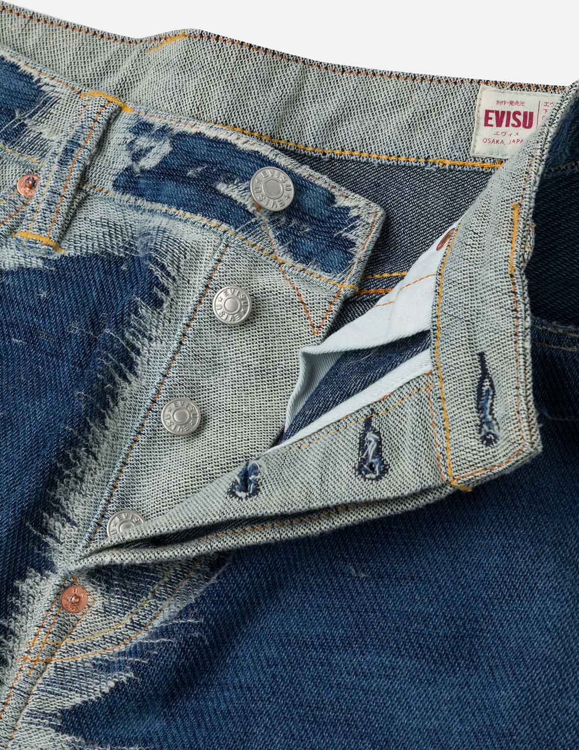 Distressed Seagull Embroidery Fashion Fit Denim Jeans