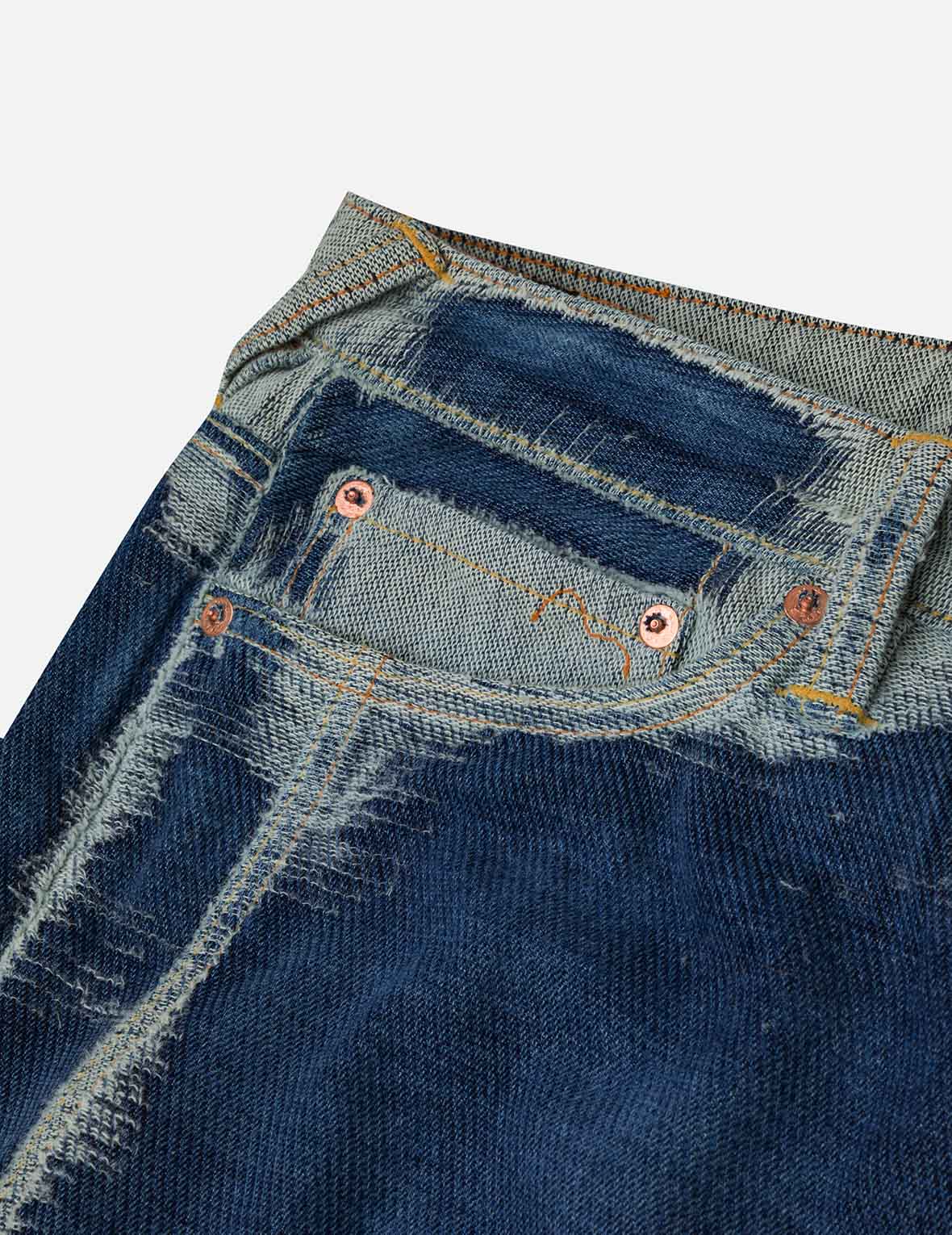 Distressed Seagull Embroidery Fashion Fit Denim Jeans