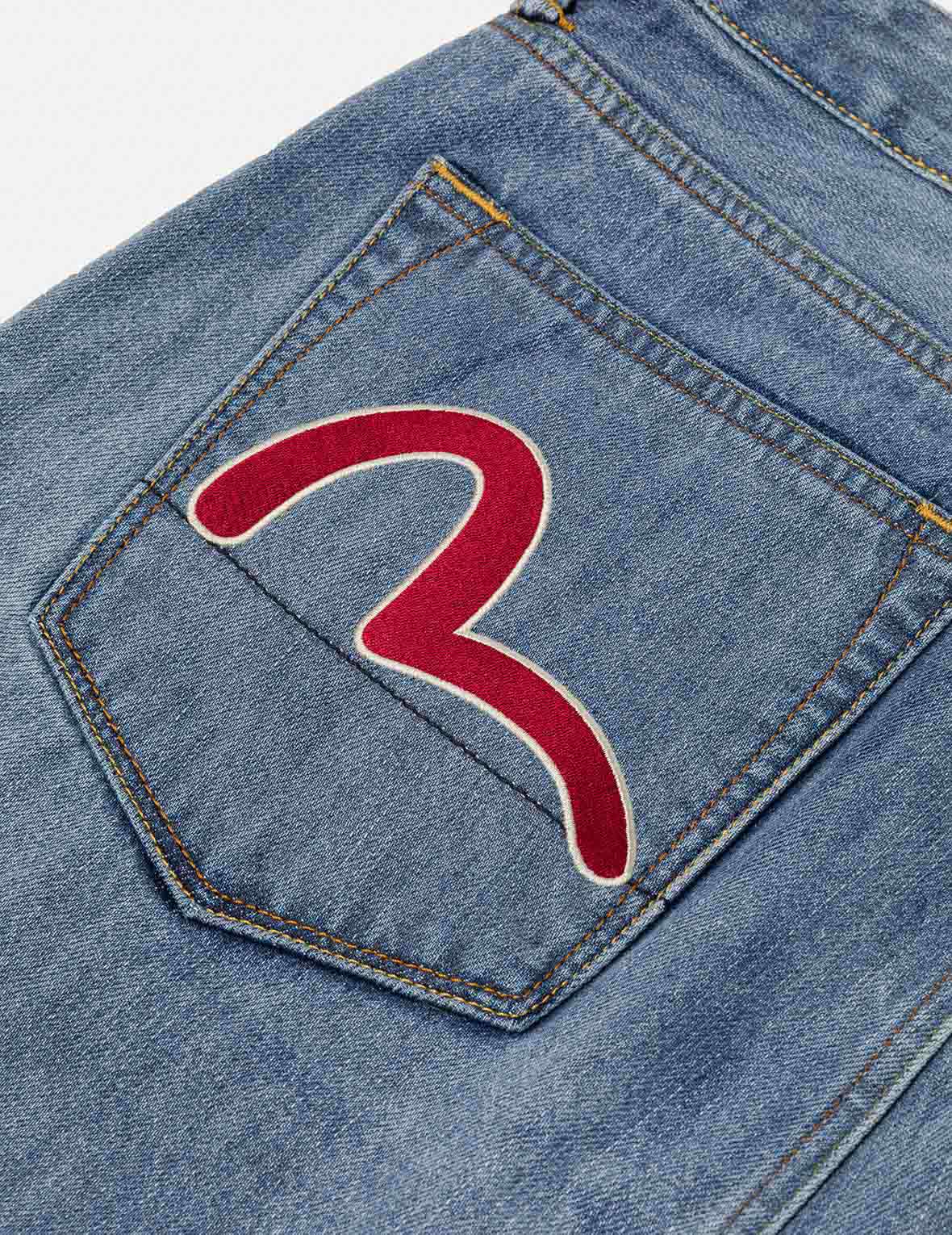 Fisherman Godhead Laser Print Cropped Jeans #2027