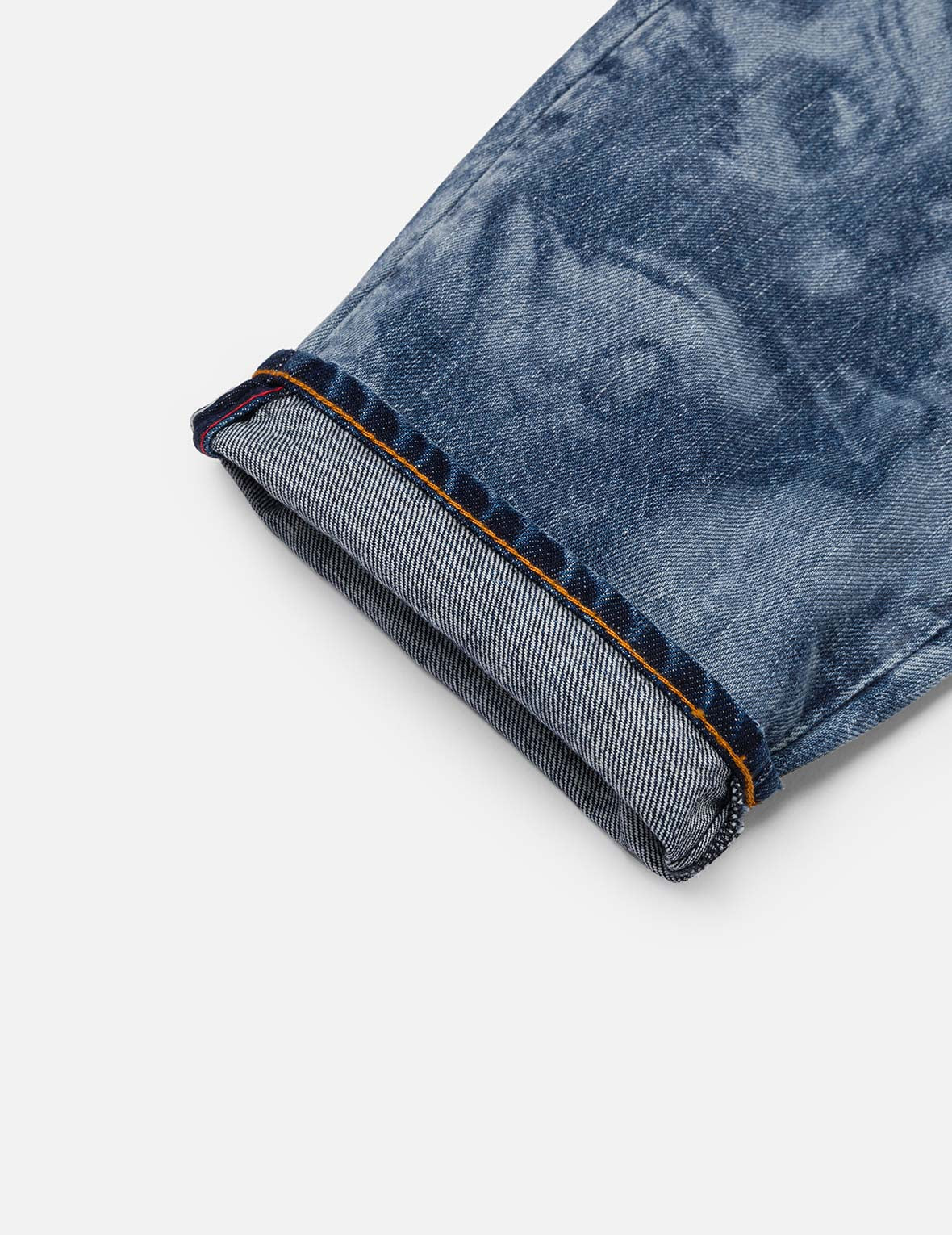 Fisherman Godhead Laser Print Cropped Jeans #2027