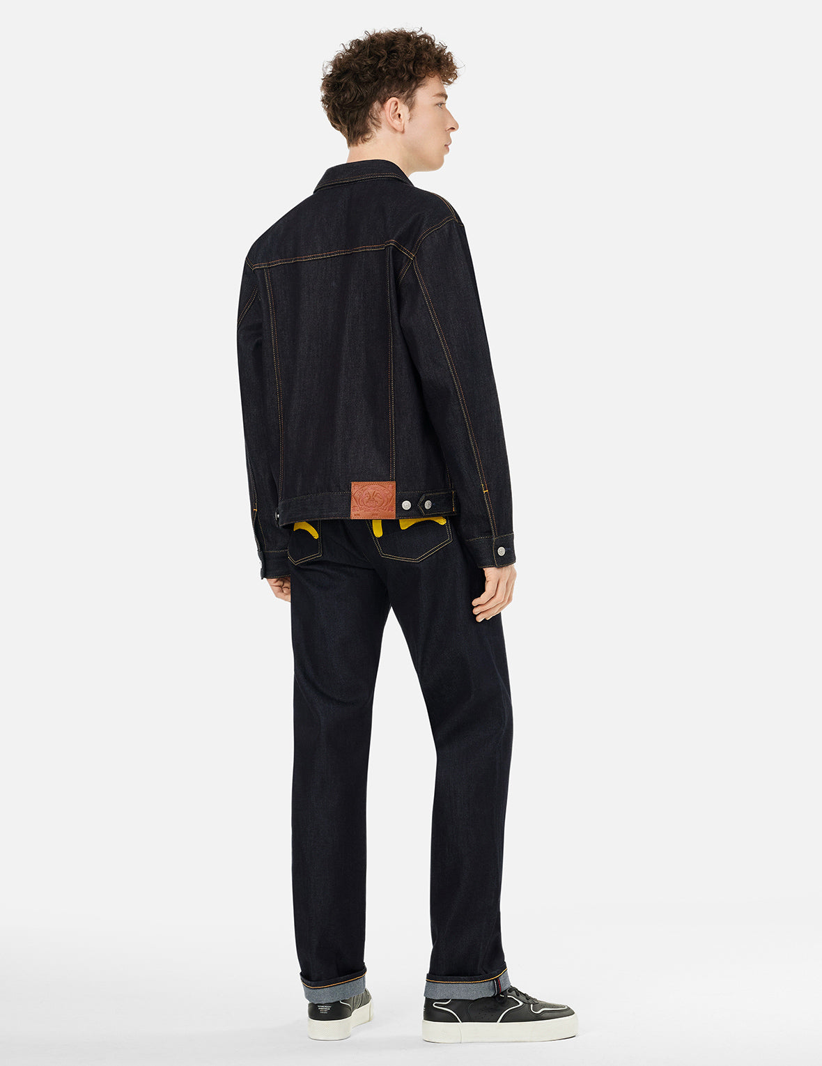 Yellow Seagull Print Regular Fit Jeans #2000