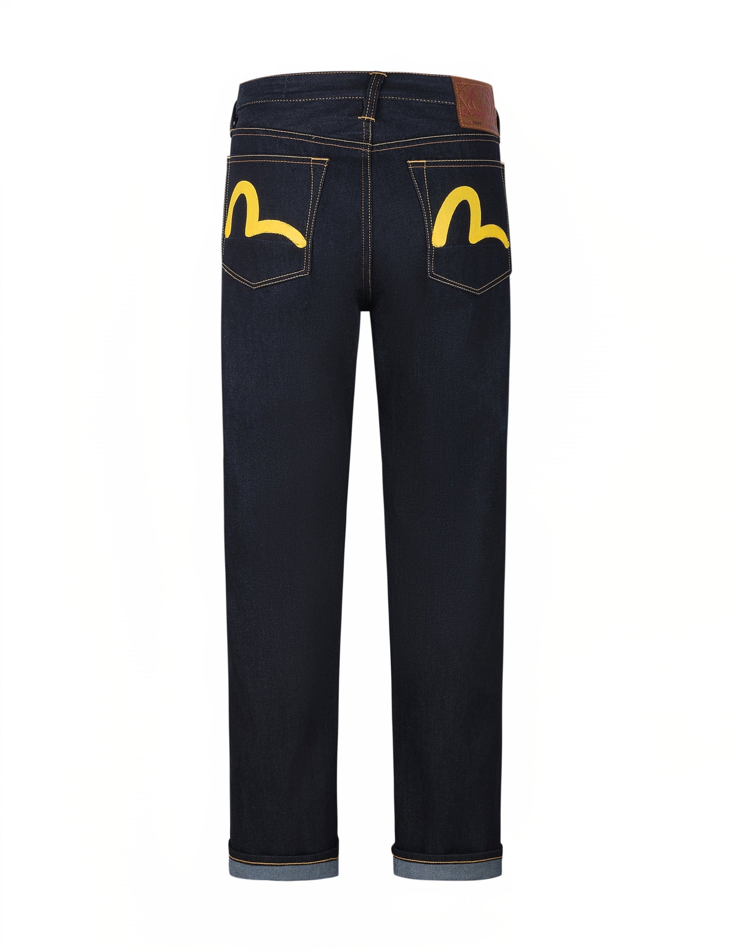 Yellow Seagull Print Regular Fit Jeans #2000