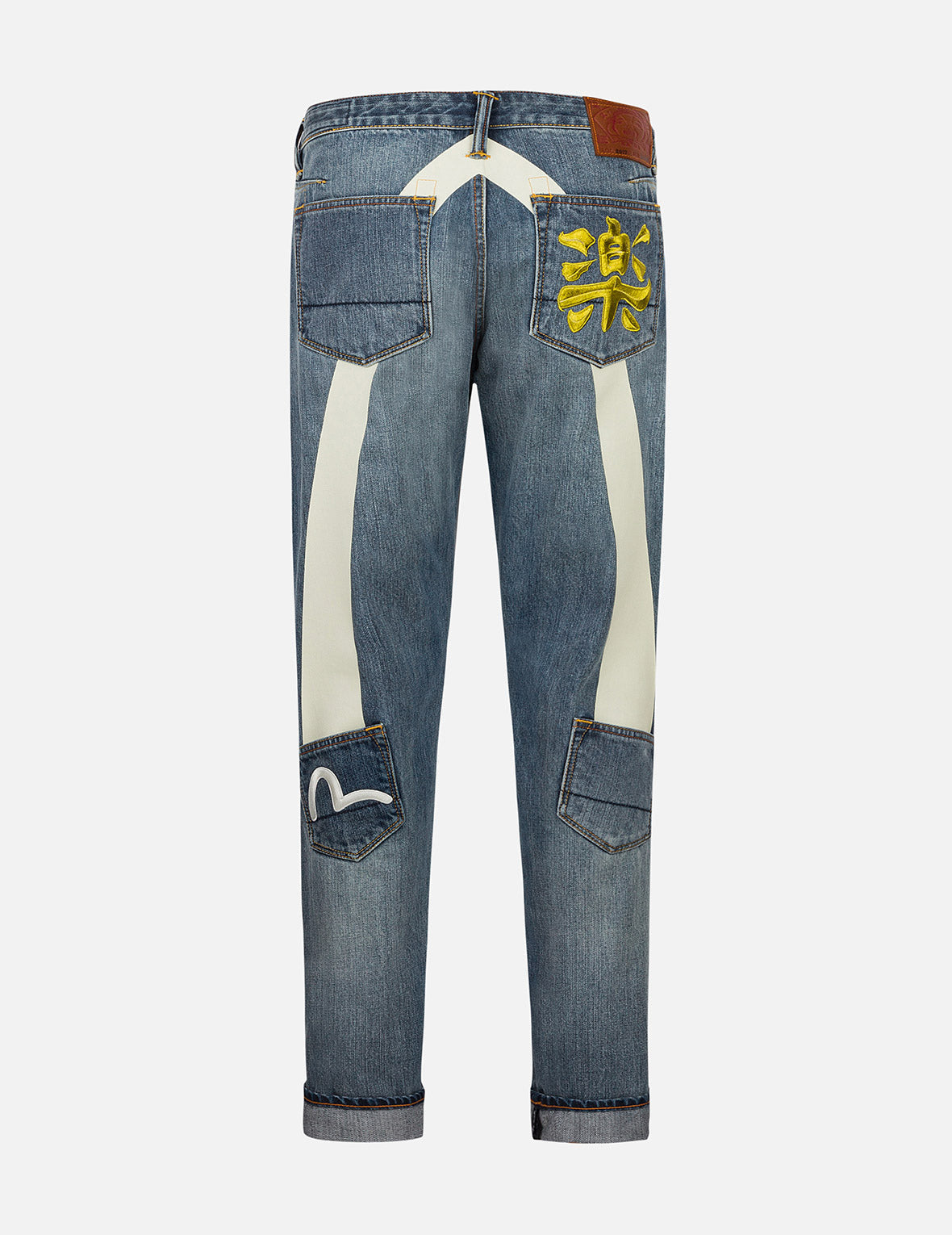 White Seagull Daicock Print Taper Fit Jeans #2017