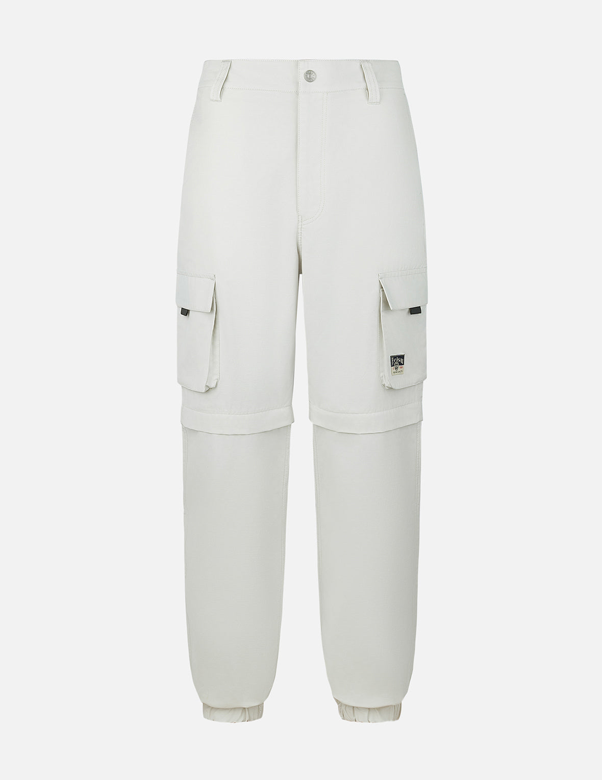 Kamon and Logo Prints Detachable Leg Panel Fashion Fit Woven Cargo Jogger