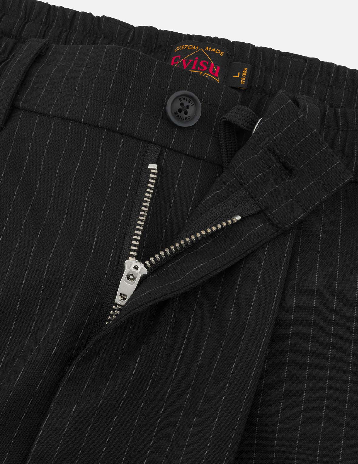 Seagull Embroidery Striped Taper Fit Woven Pants