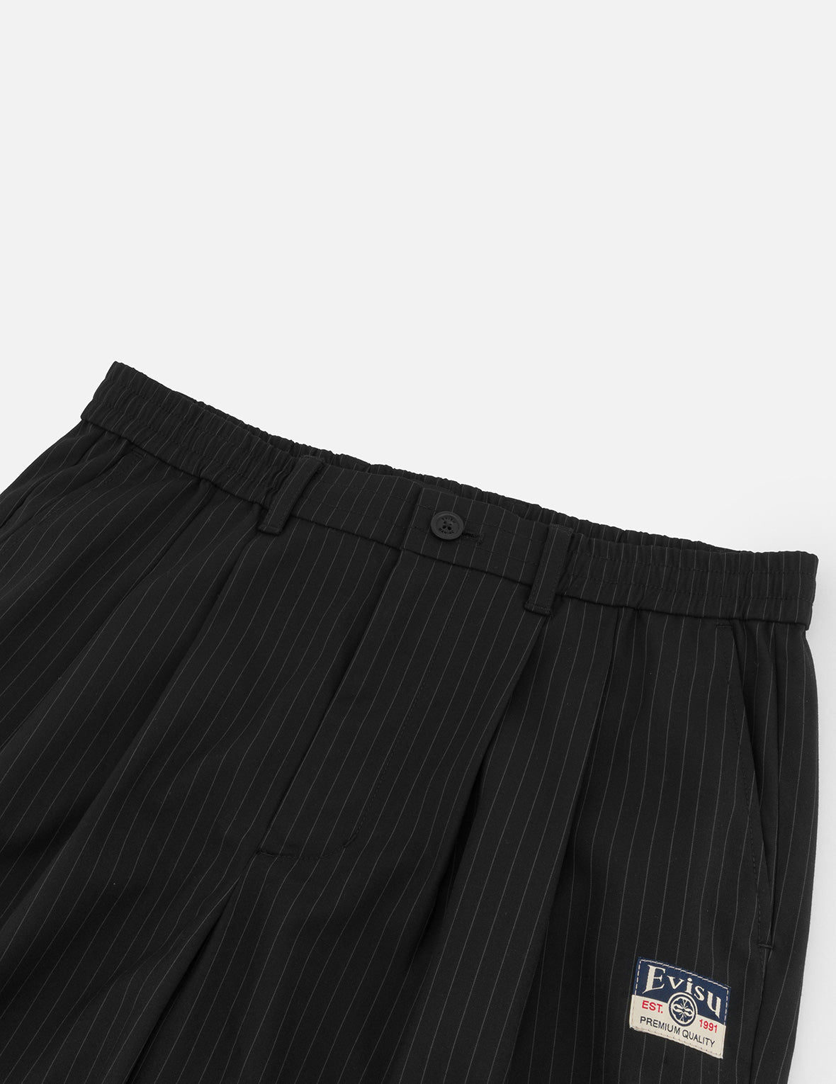 Seagull Embroidery Striped Taper Fit Woven Pants