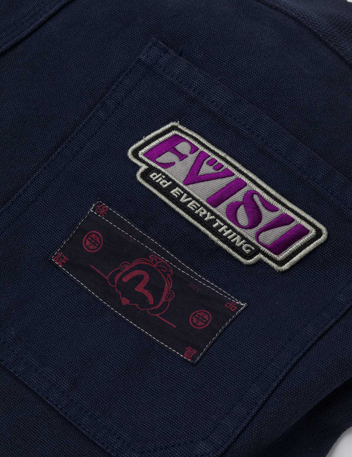 Slogan Appliqué Embroidery Straight Fit Worker Chino