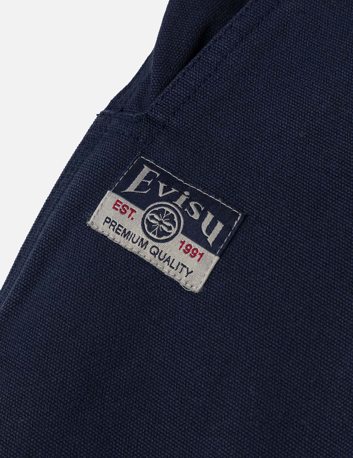 Slogan Appliqué Embroidery Straight Fit Worker Chino