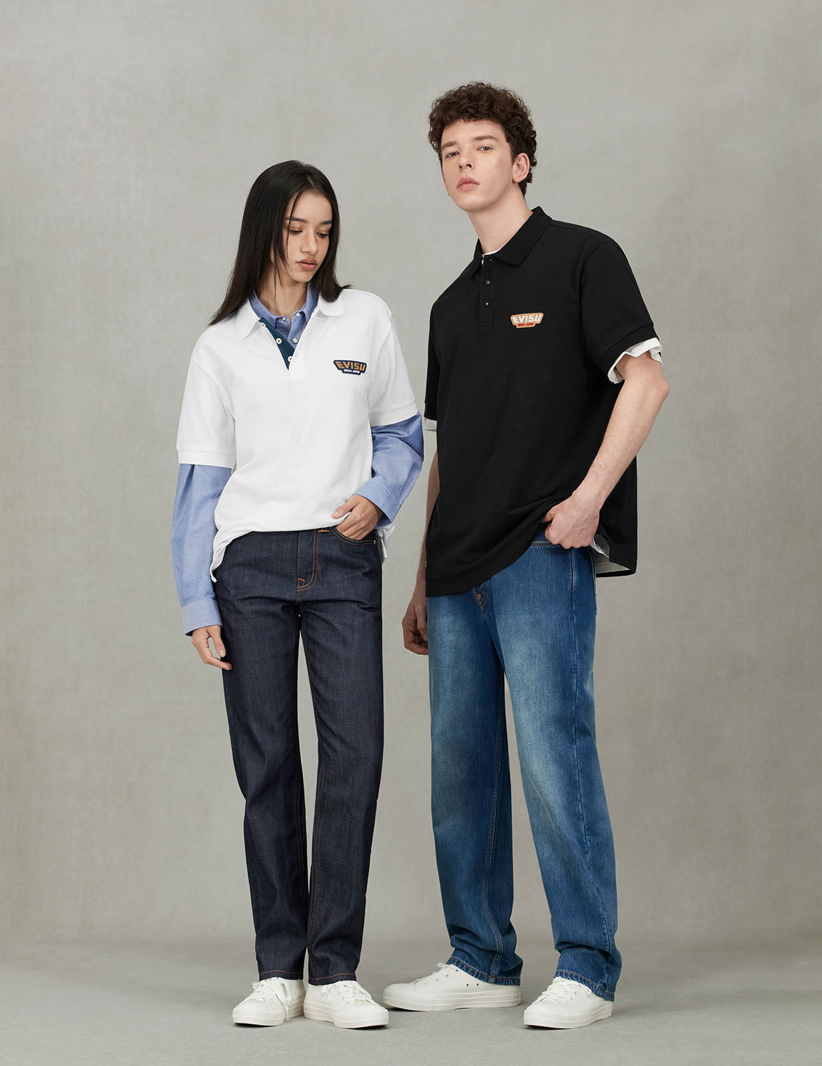 Half Kamon Embroidery and Print Relax Fit Shirt