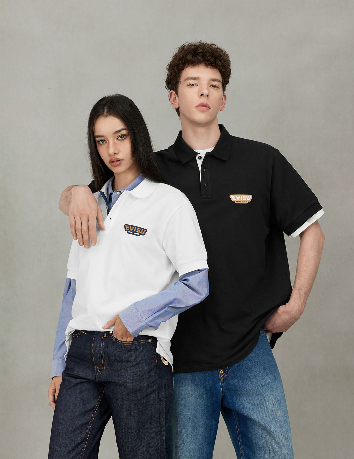 Half Kamon Embroidery and Print Relax Fit Shirt