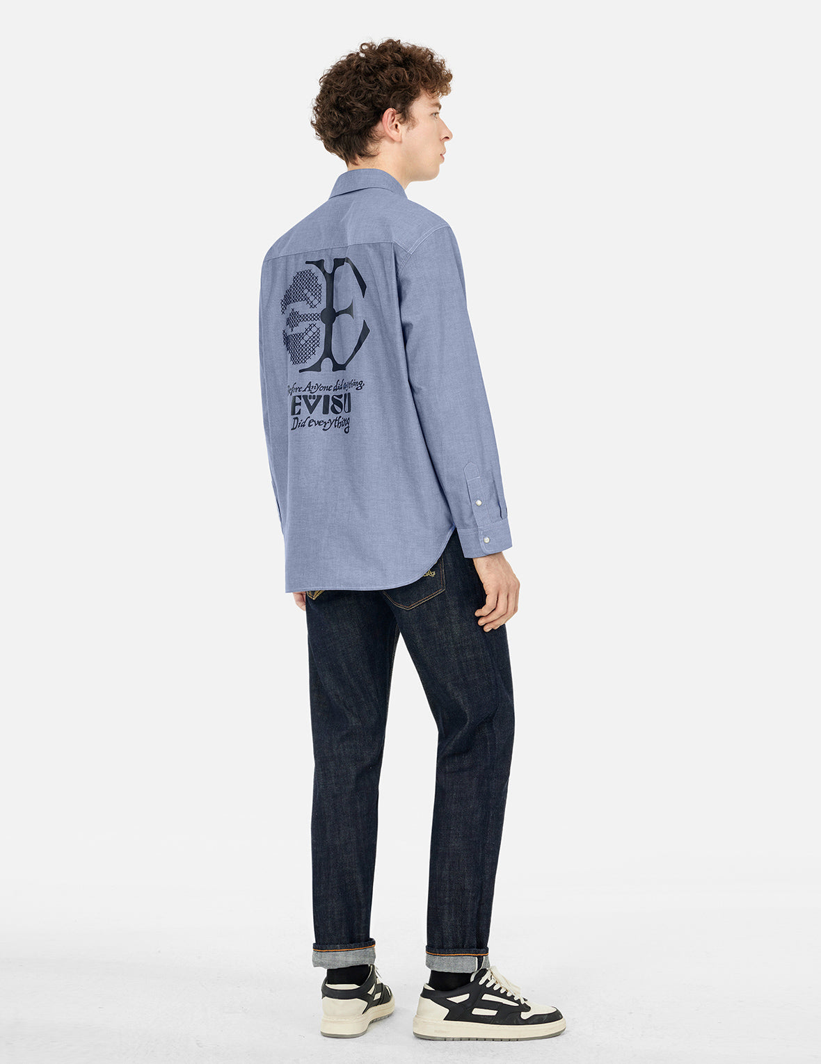 Half Kamon Embroidery and Print Relax Fit Shirt