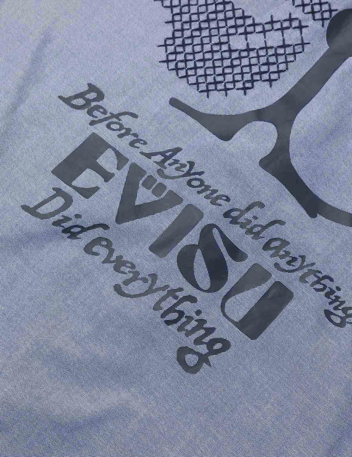 Half Kamon Embroidery and Print Relax Fit Shirt