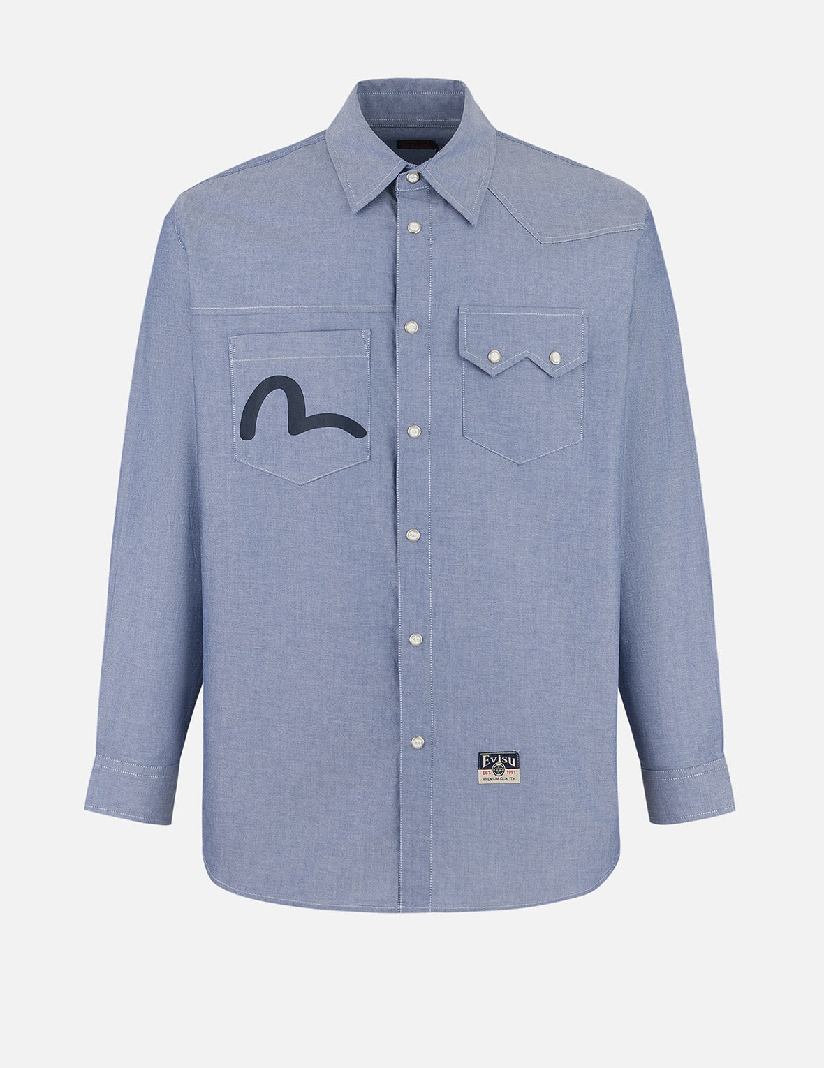 Half Kamon Embroidery and Print Relax Fit Shirt