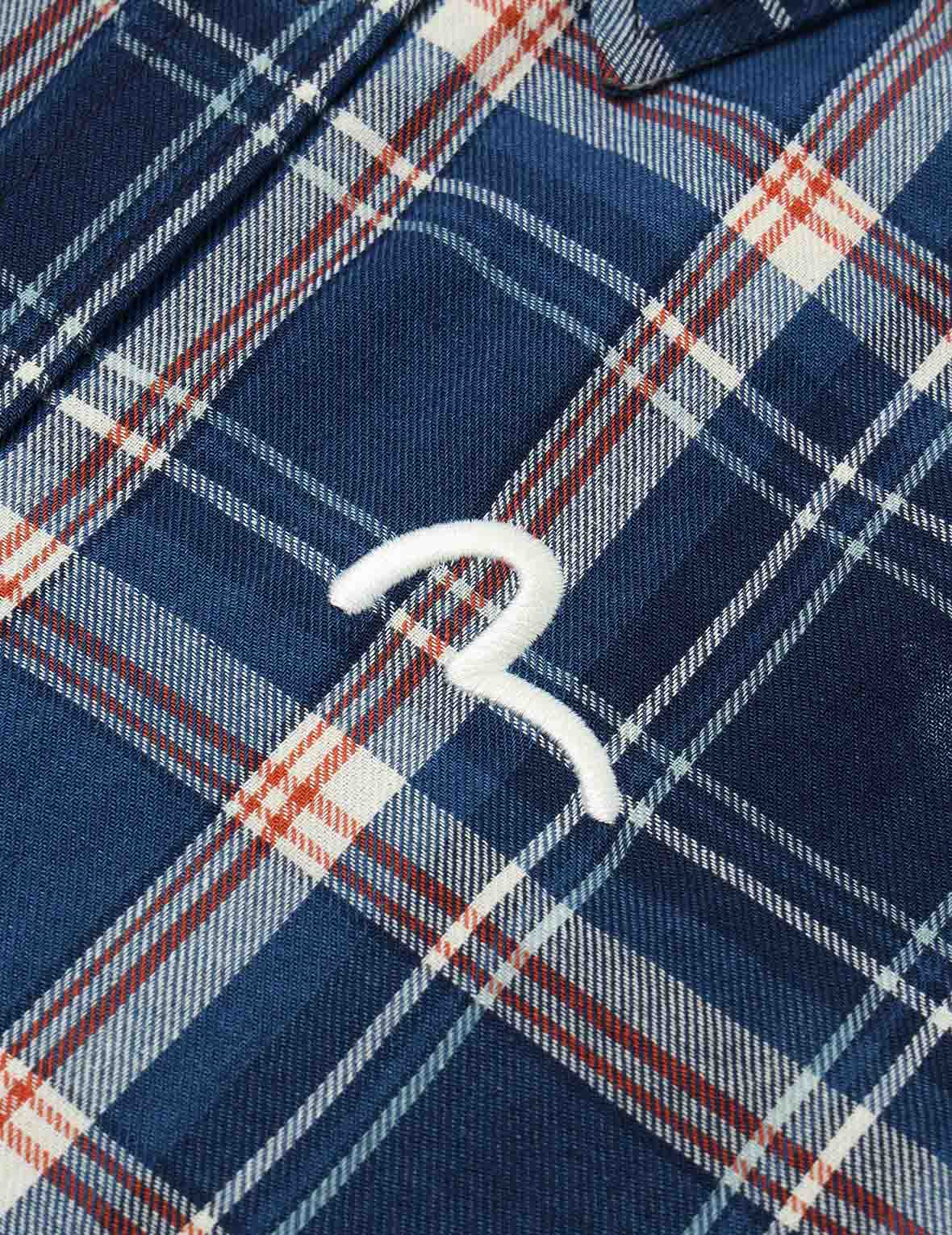 Allover Seagull Print Relax Fit Check Shirt