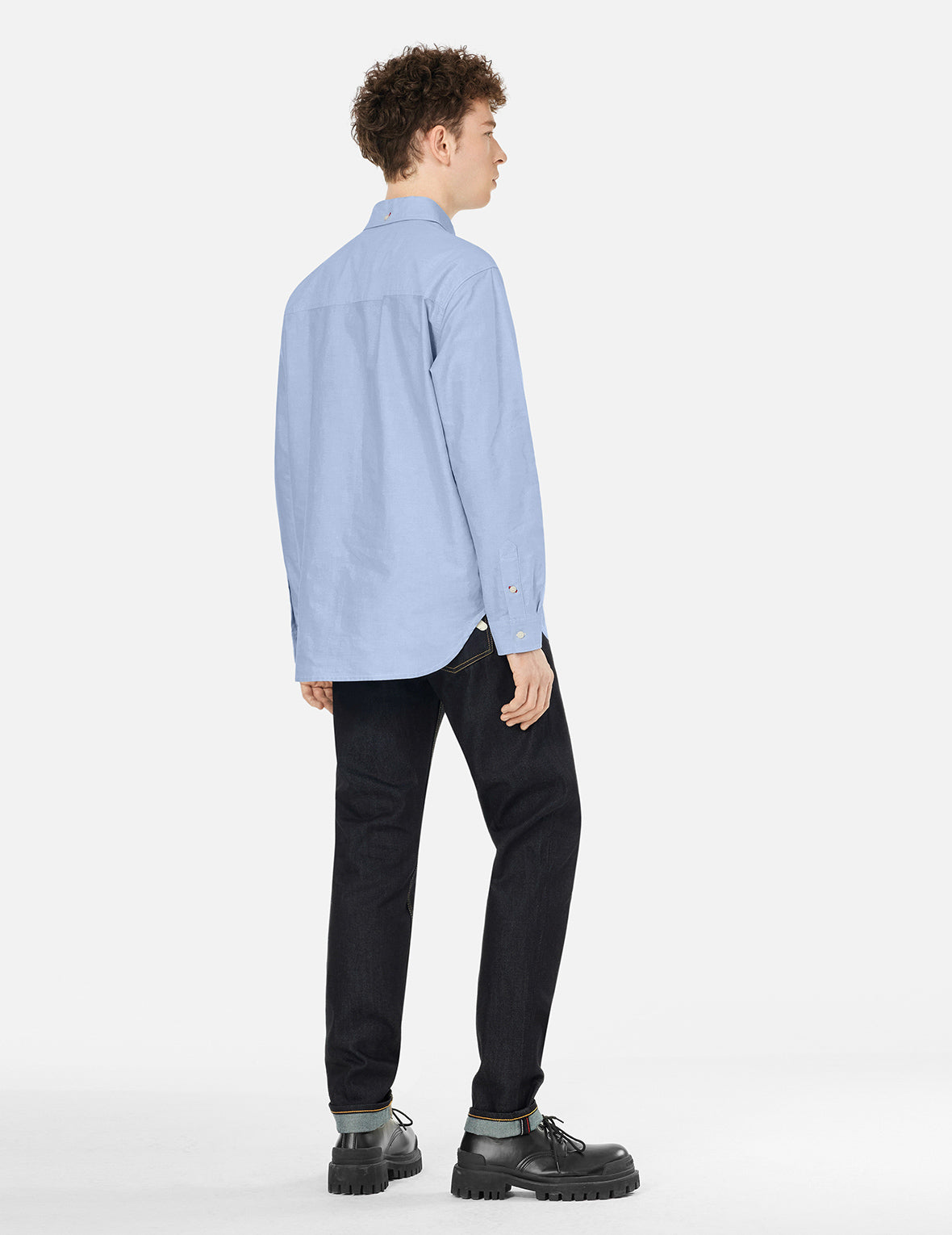 Seagull Embroidery Relax Fit Long Sleeve Oxford Shirt