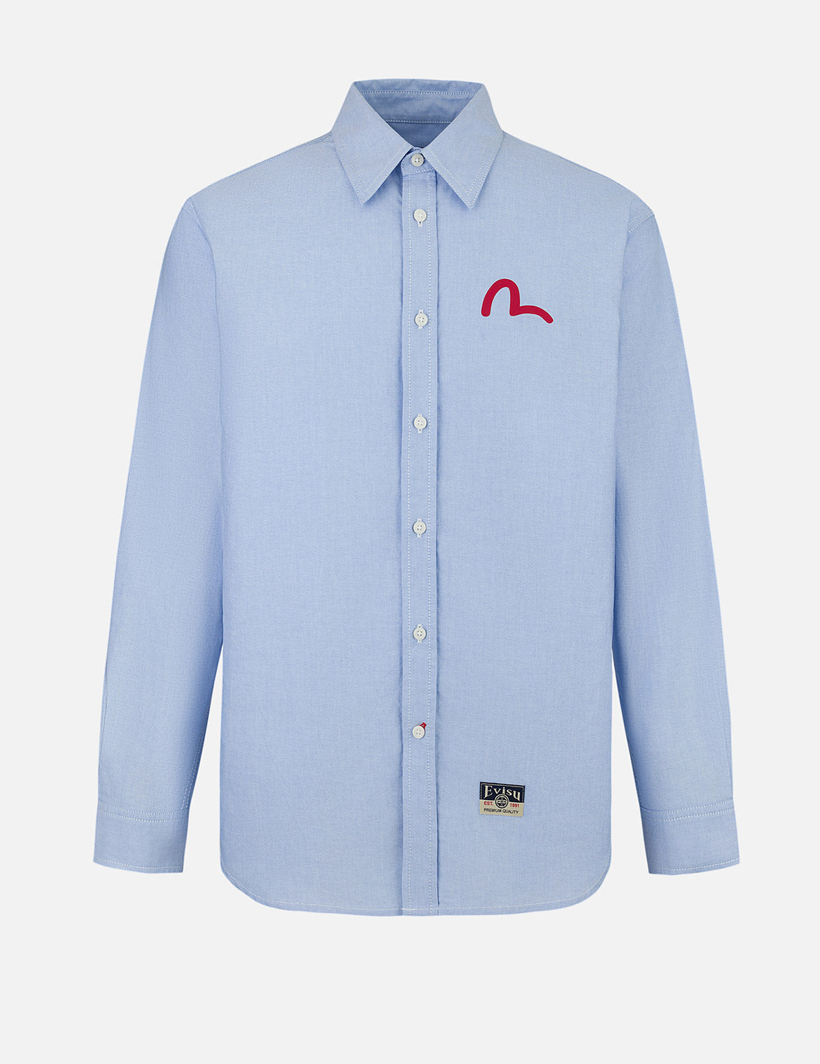 Seagull Embroidery Relax Fit Long Sleeve Oxford Shirt