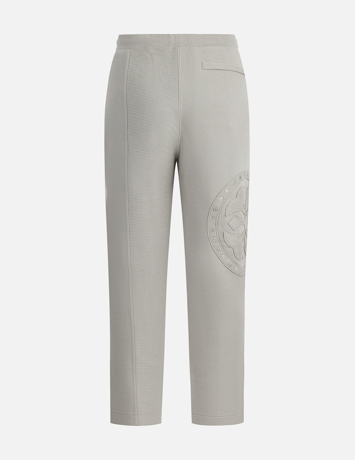Kamon Appliqué and Fabric Blocking Fashion Fit Sweatpants
