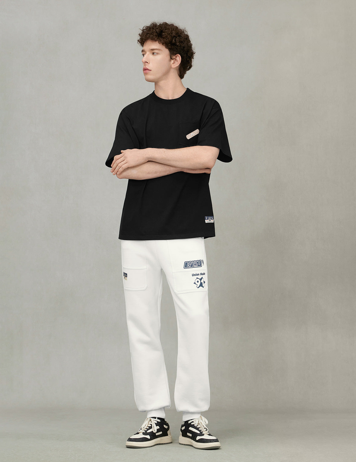 Logo and Daicock Print Relax Fit Sweatpants