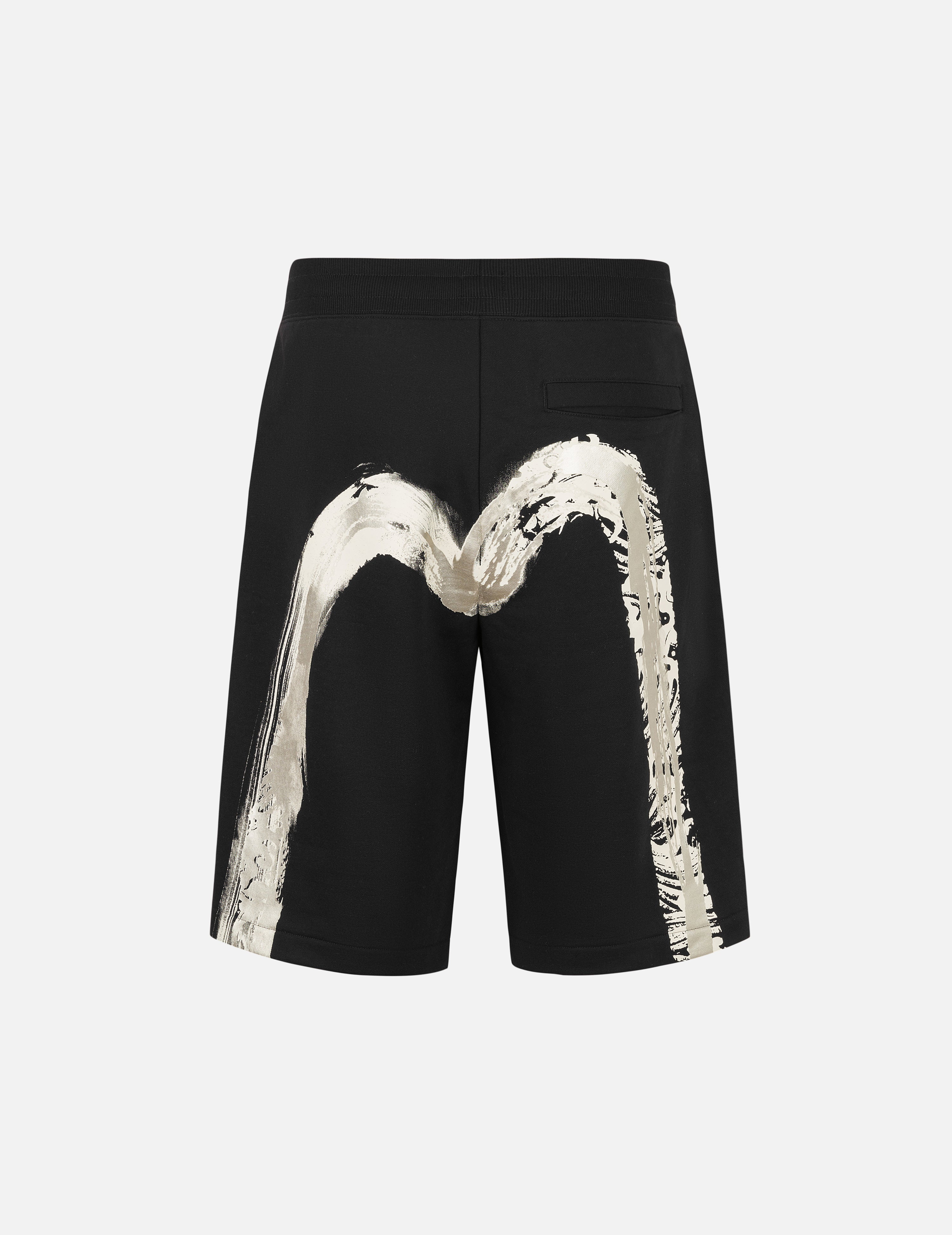 Artistic Brush Daicock Print Regular Fit Sweatshorts