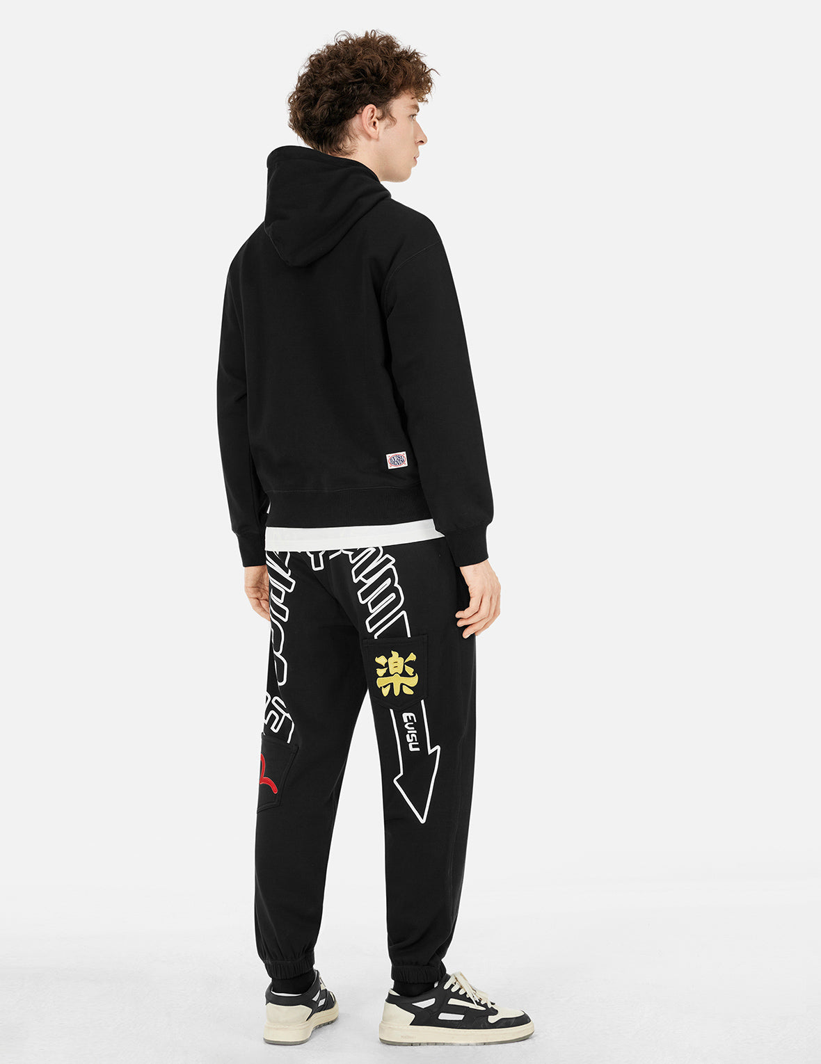 Slogan Print with Godhead Patch Embroidery Relax Fit Hoodie