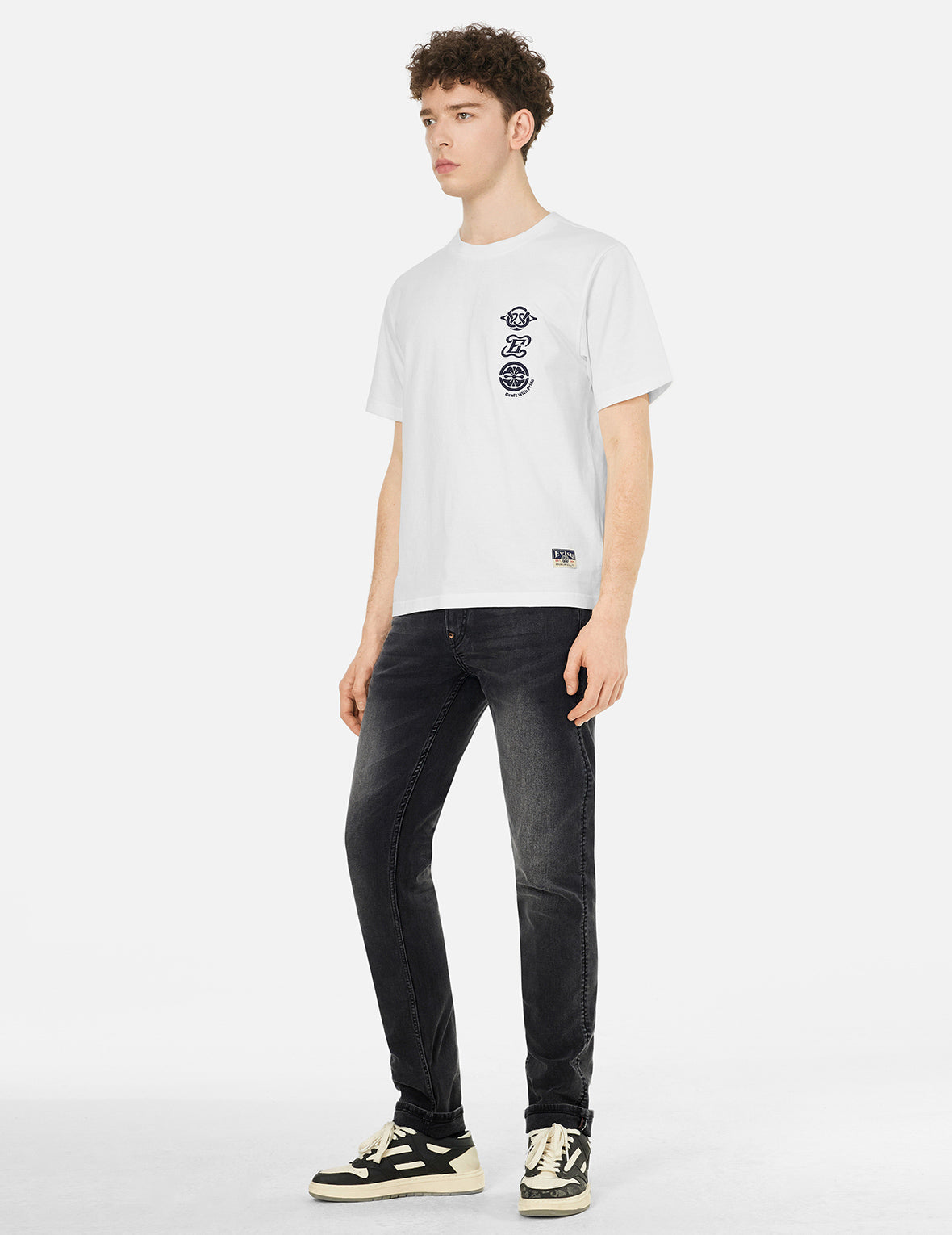 Seagull Embroidery and Multi-logo Print Regular Fit T-shirt