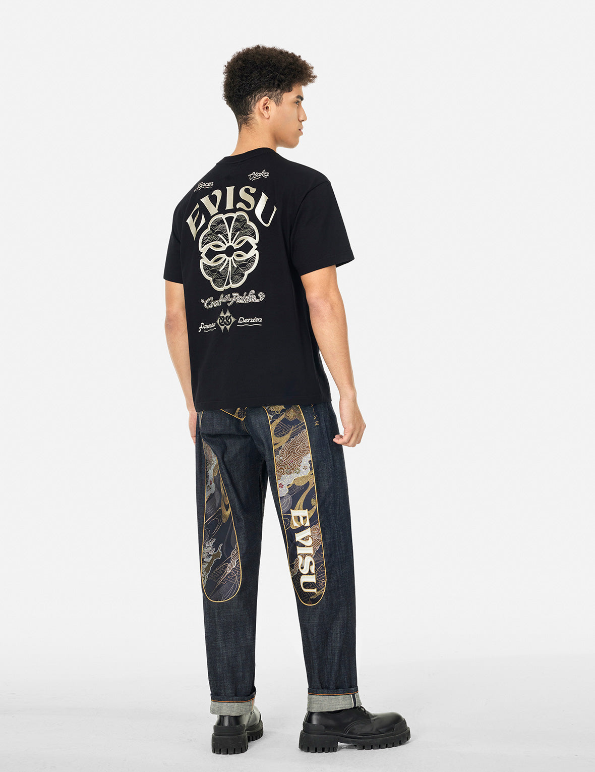 Kamon and Logo Print Relax Fit T-shirt