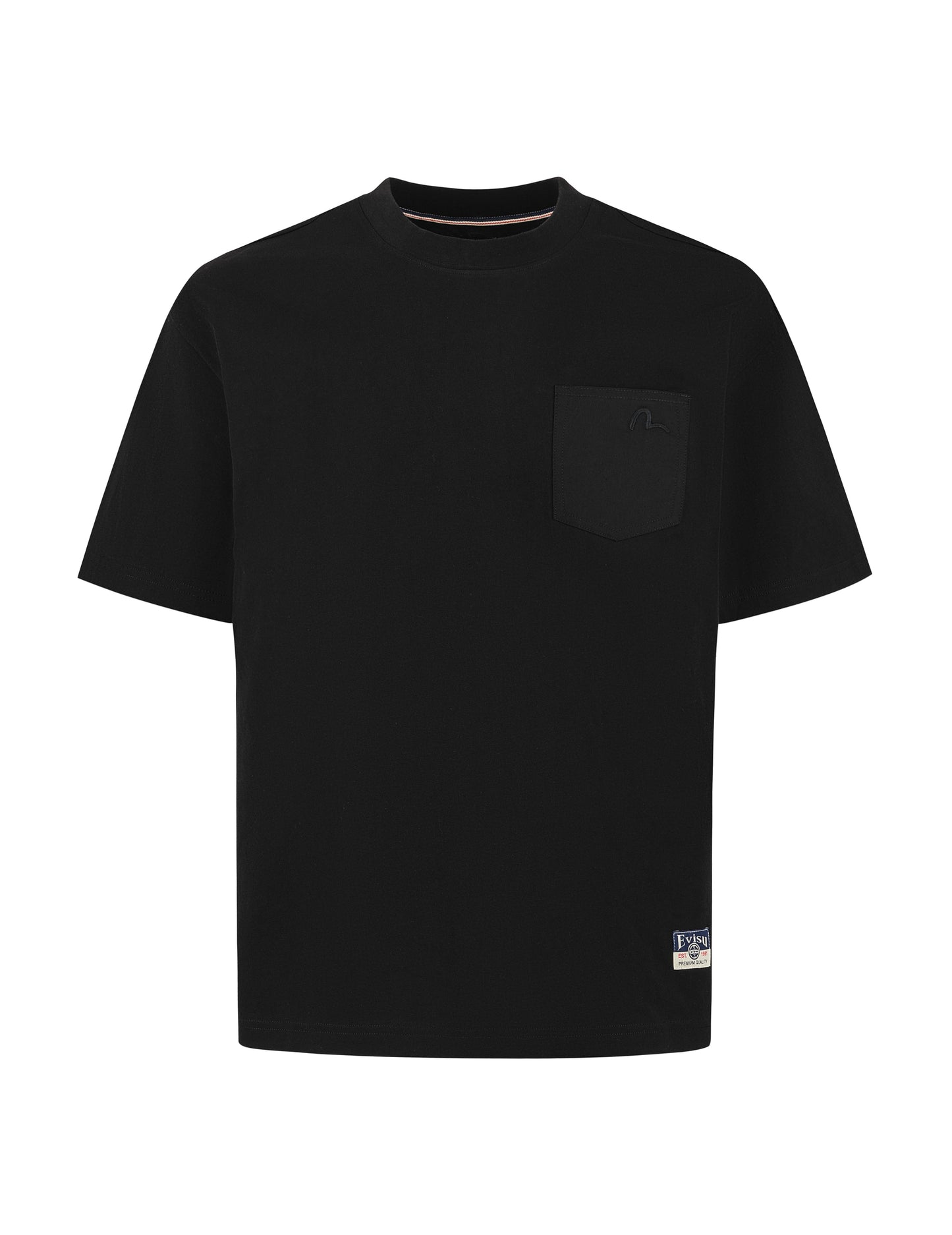 Seagull Embroidery Stitching Pocket Relax Fit T-Shirt