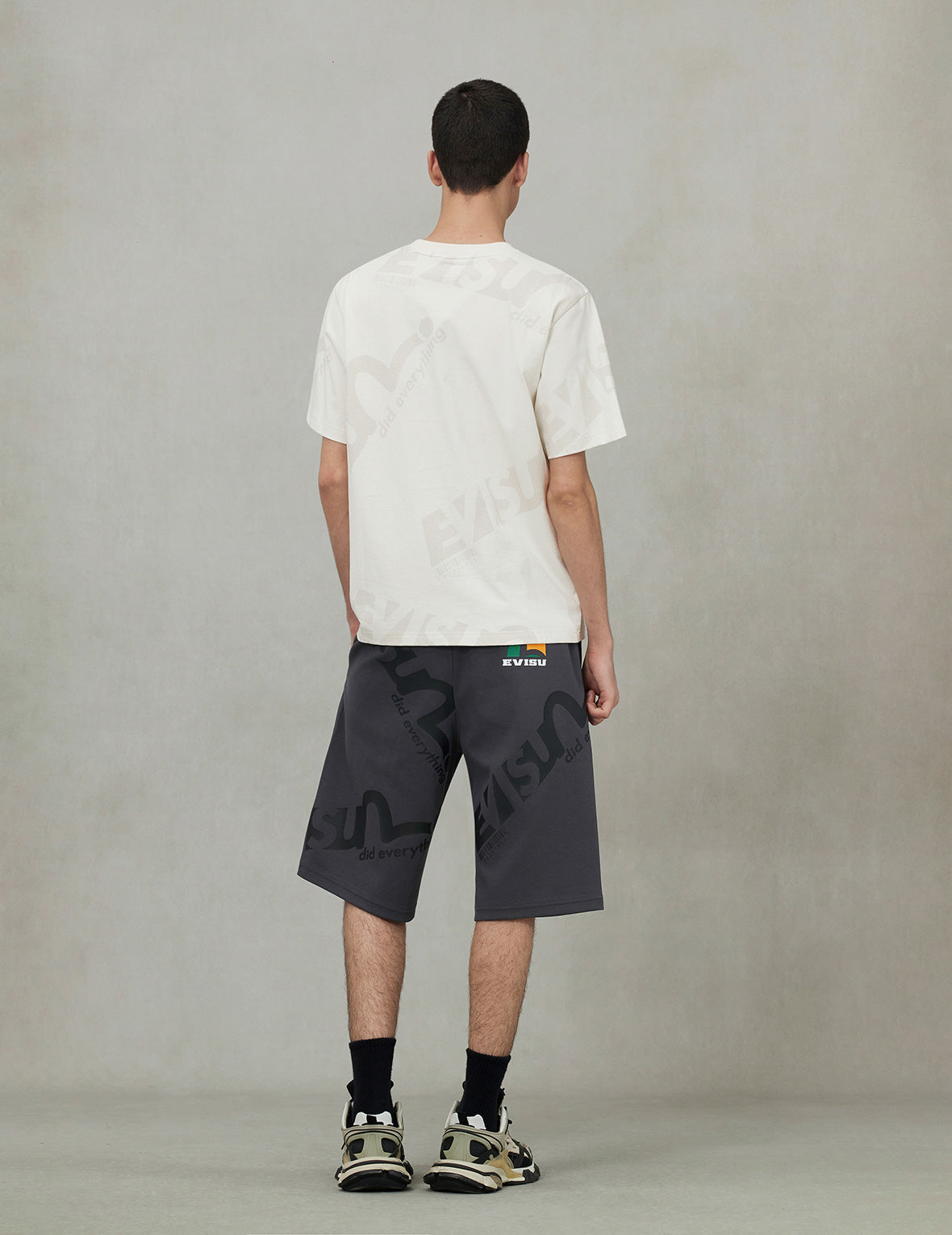 Allover Logo and Seagull Print Regular Fit T-Shirt