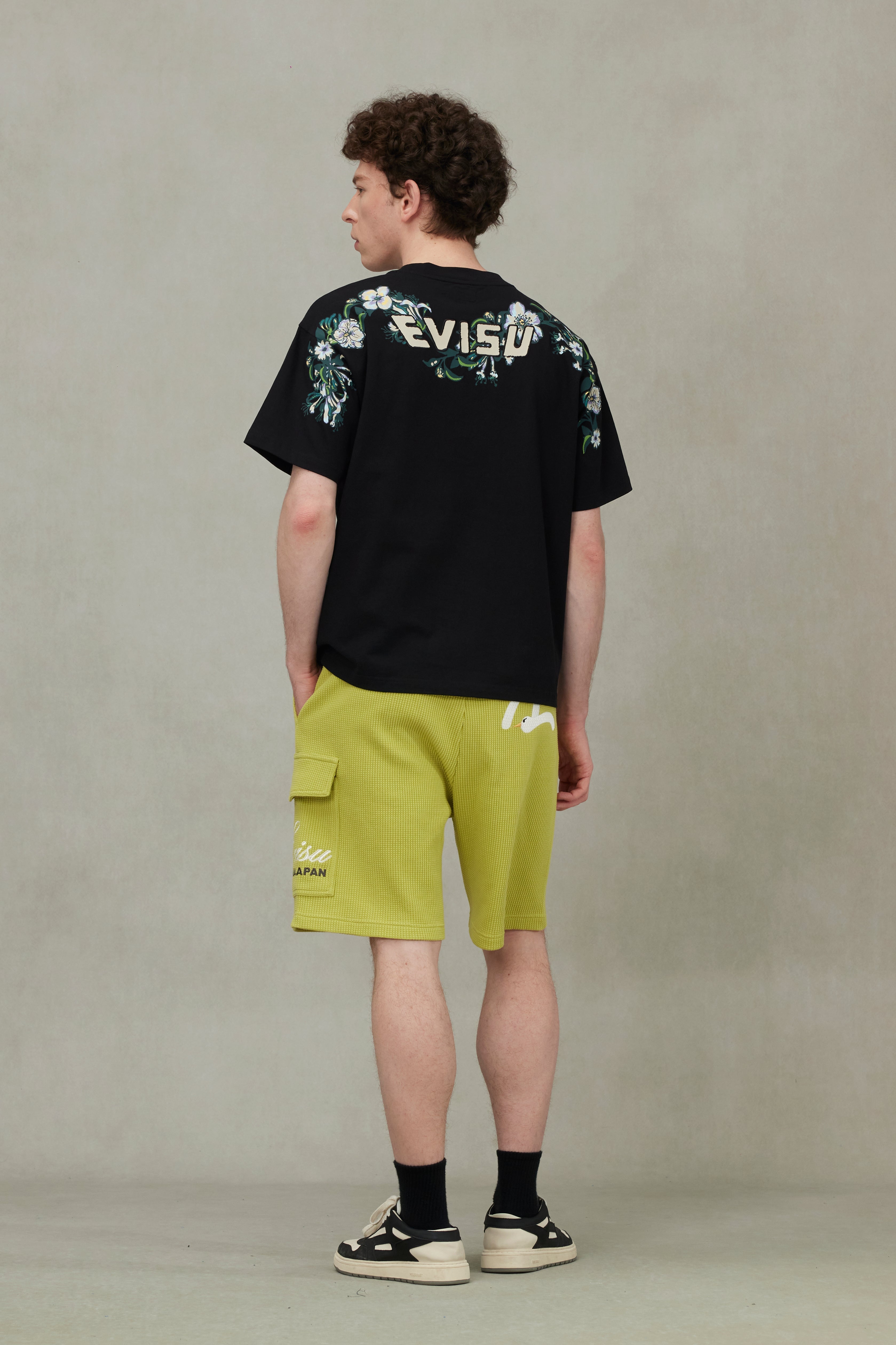 Floral Daicock and Logo Embroidery Loose Fit T-Shirt