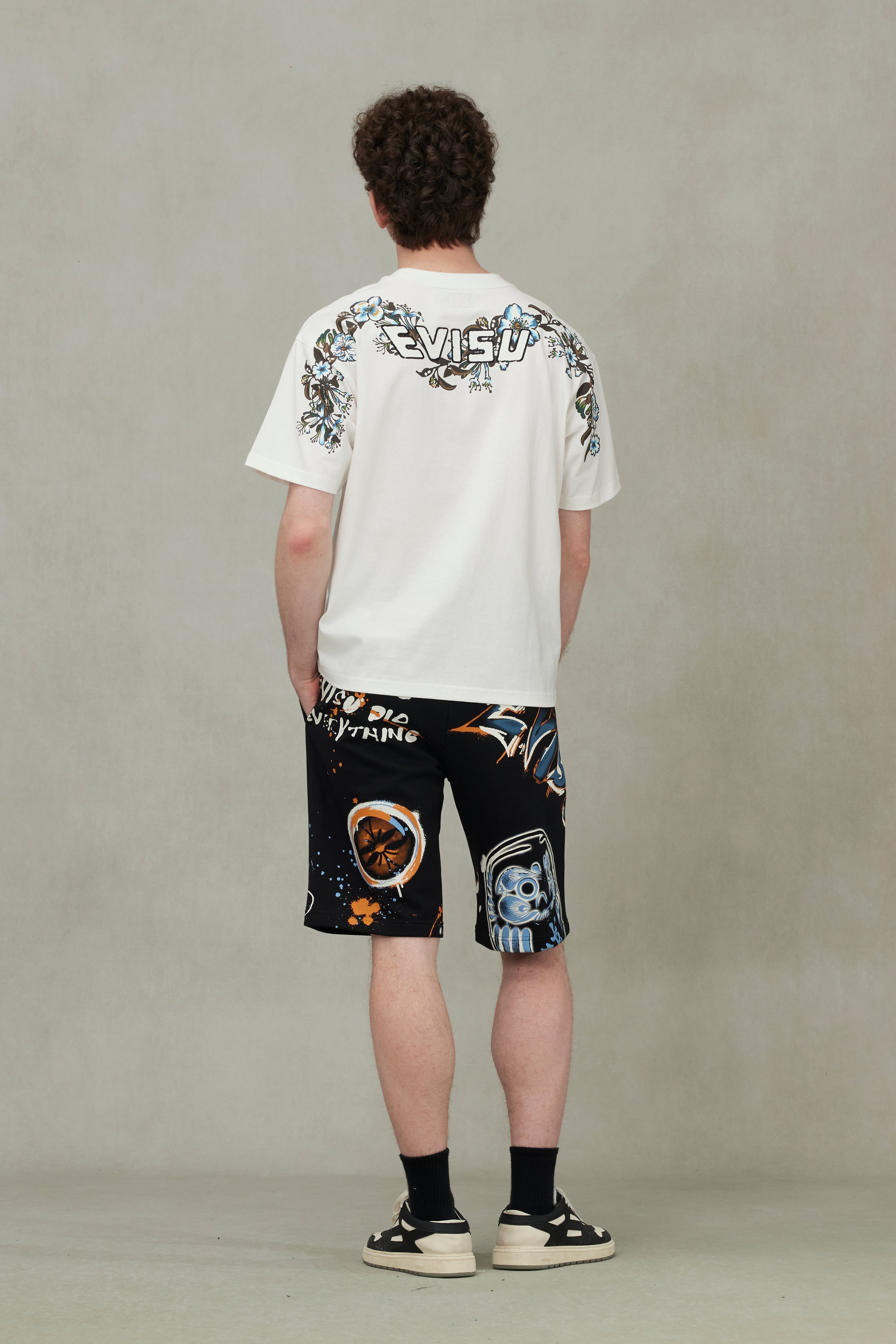 Floral Daicock and Logo Embroidery Loose Fit T-Shirt