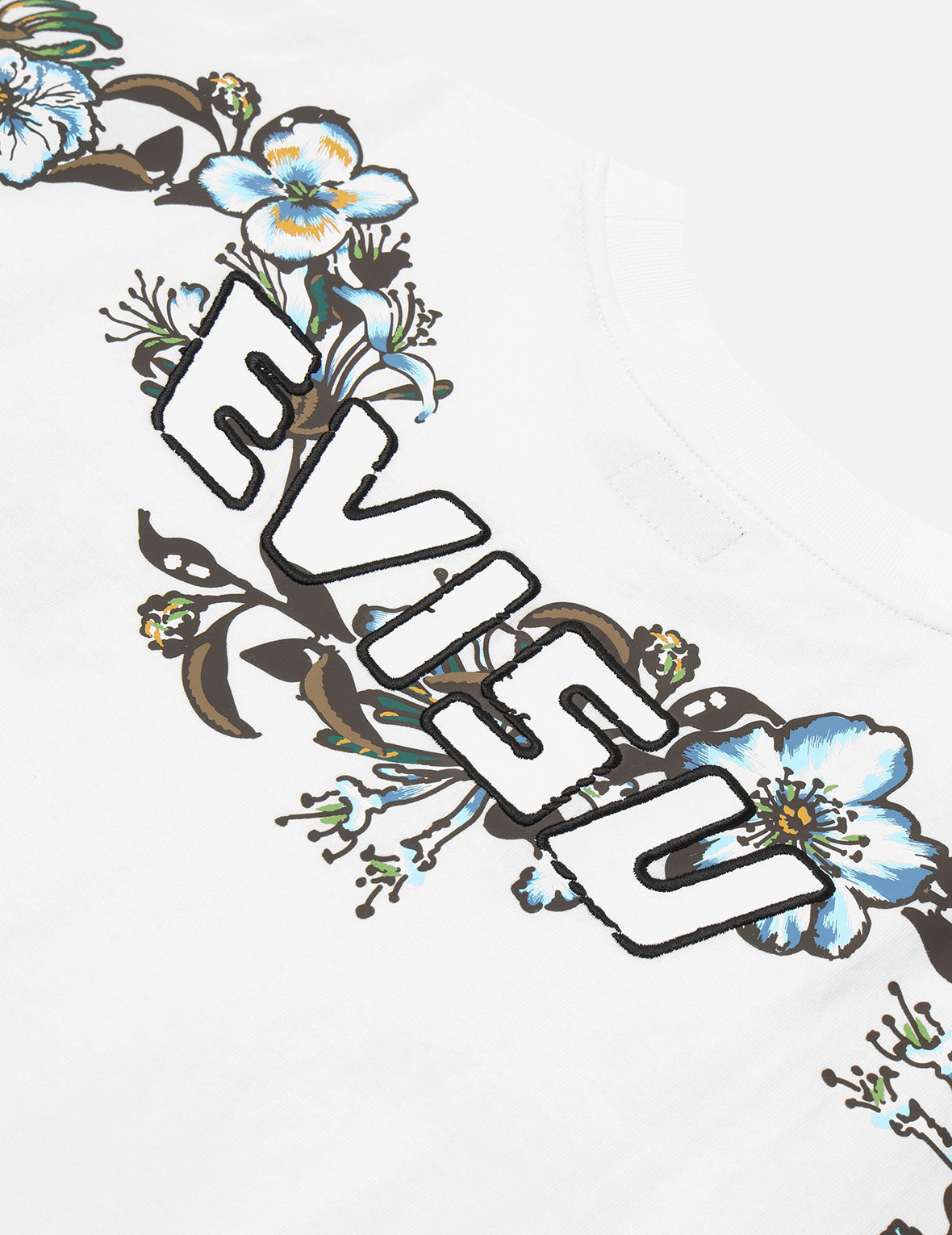 Floral Daicock and Logo Embroidery Loose Fit T-Shirt