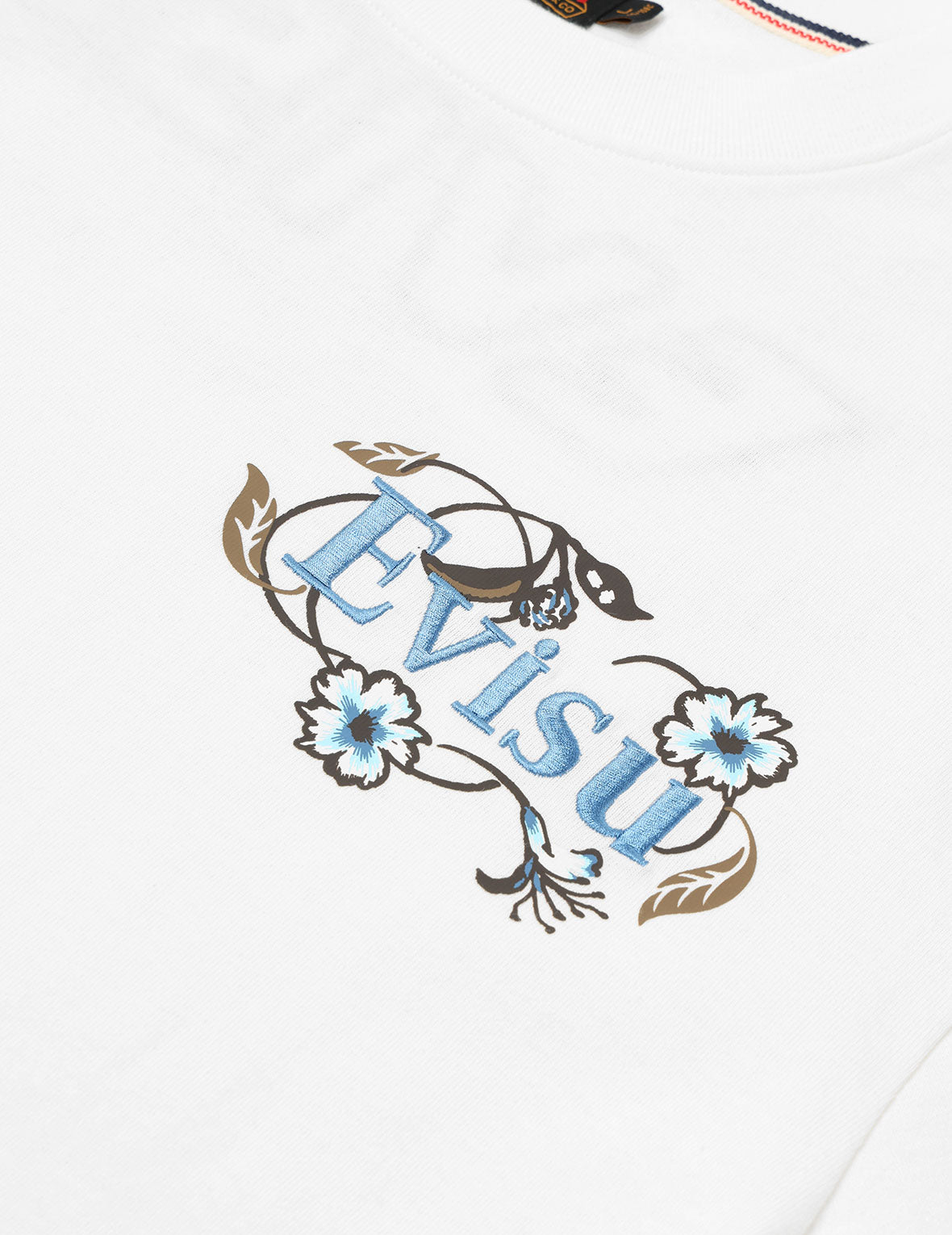 Floral Daicock and Logo Embroidery Loose Fit T-Shirt