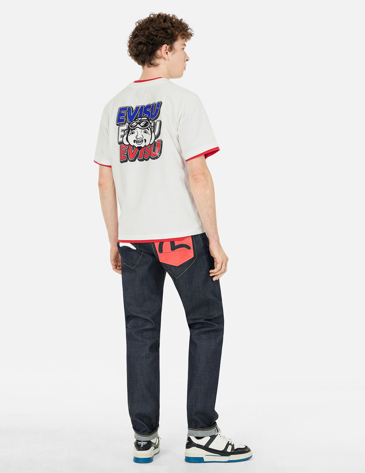 Slogan Print with Godhead Appliqué Embroidery Regular Fit T-Shirt