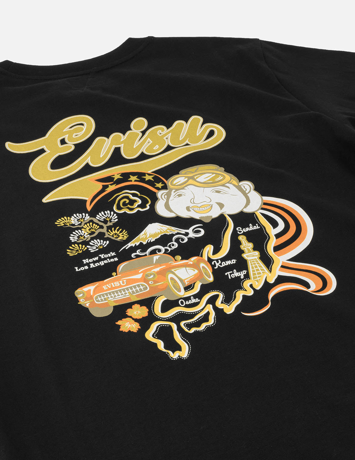 Godhead and Map Print Regular Fit T-Shirt