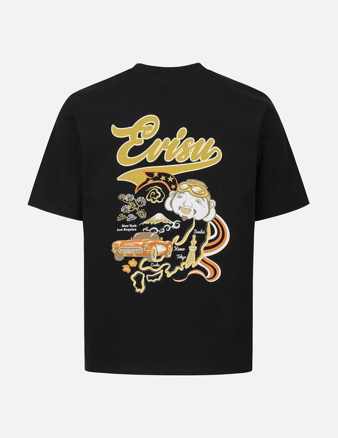 Godhead and Map Print Regular Fit T-Shirt