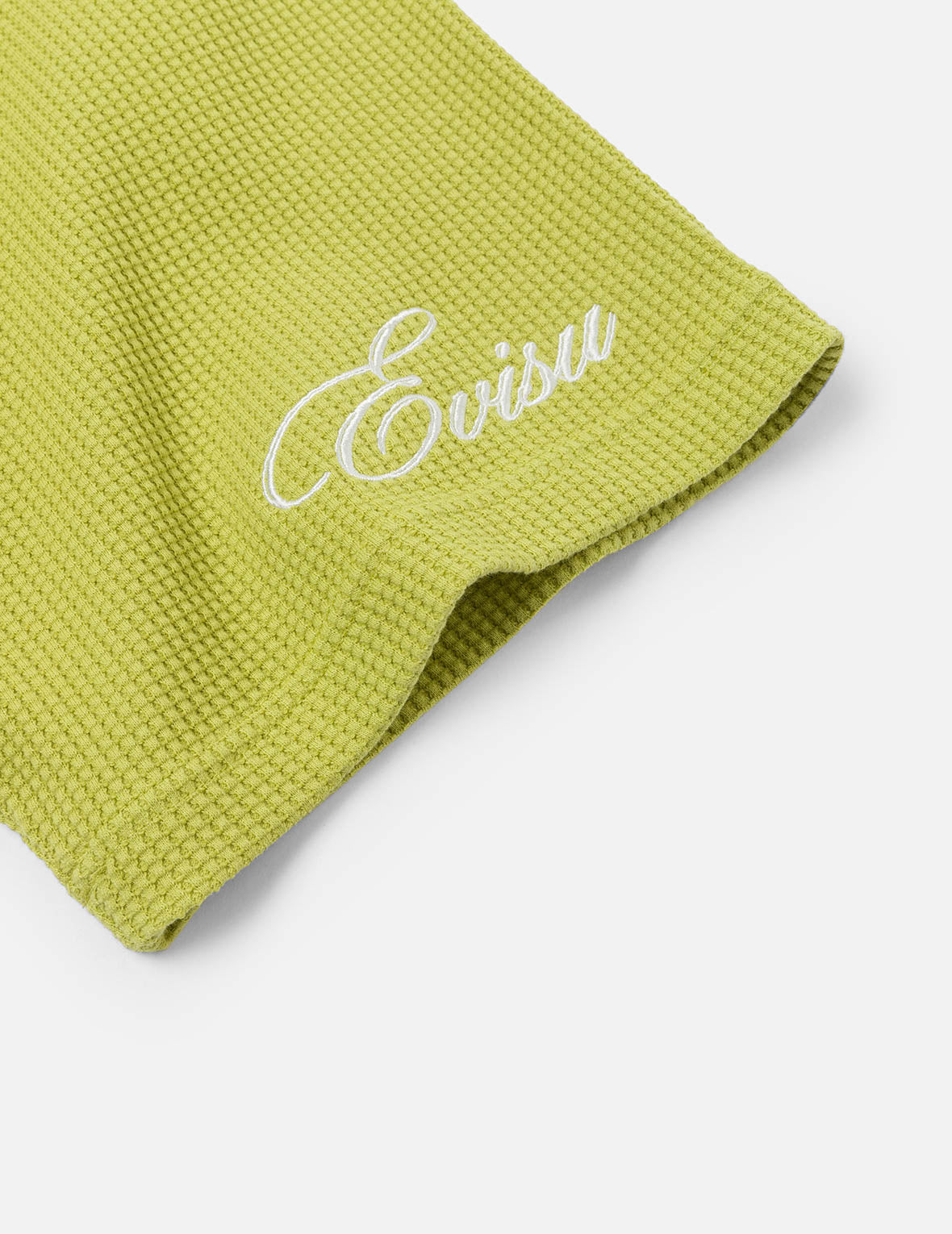 Seagull and Logo Embroidery Oversized Short-Sleeve Waffle Sweatshirt